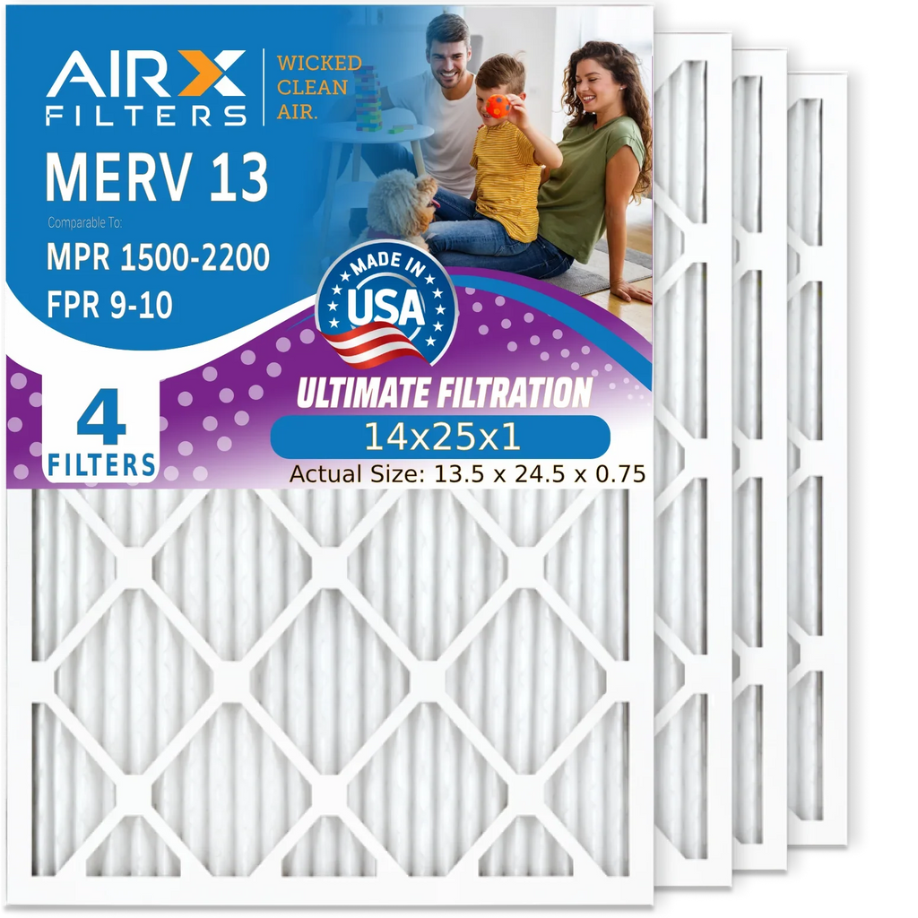 by Filter 14x25x1 Comparable - Premium 2200 Electrostatic 4 HVAC MERV FPR Air 9 CLEAN WICKED AC USA Pleated to & Filter AIRX 14x25x1 MPR AIR. 13 Air Conditioner Furnace FILTERS 1500 Pack Made Filters