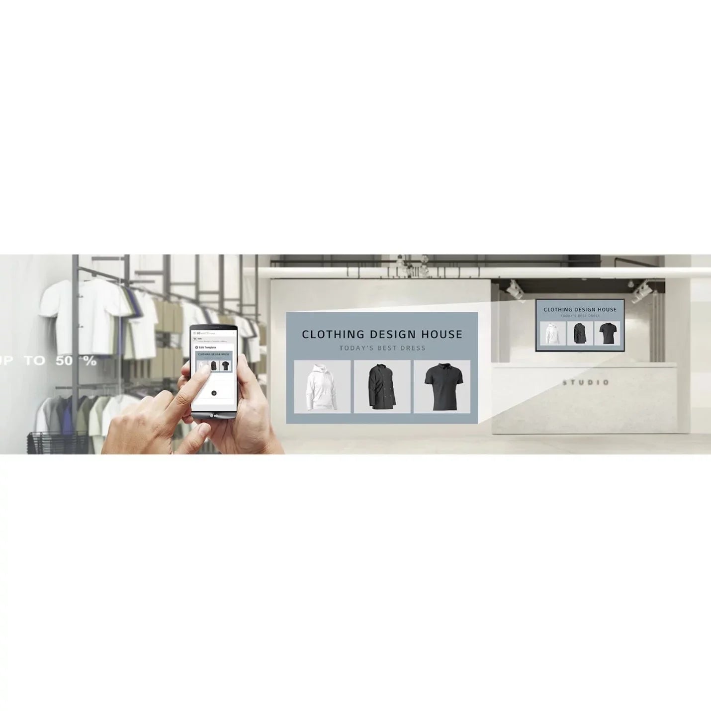 4K Display, LCD Signage Black Monitor 49\" LG Video