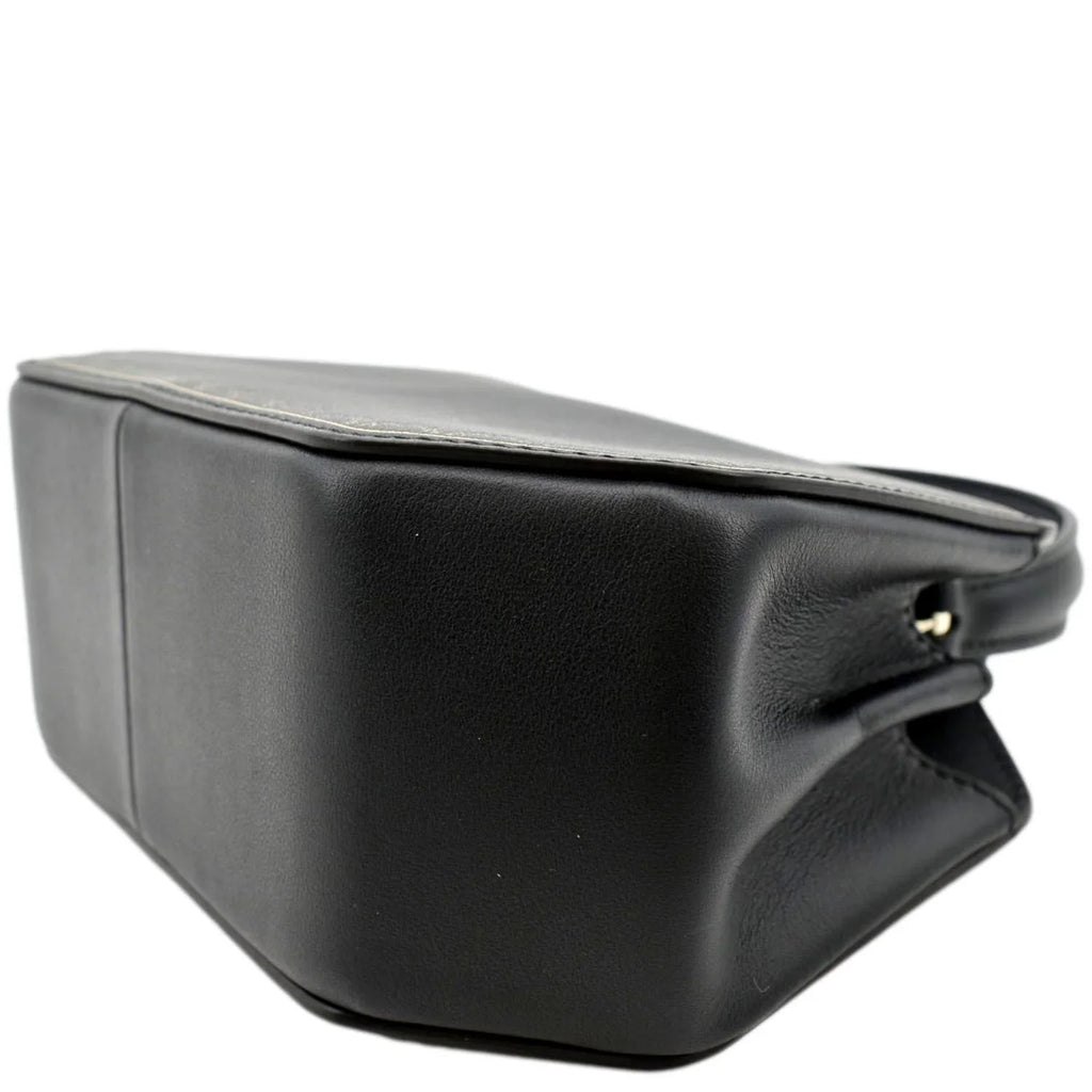 Handle Mini Top Black Guirlande Leather Bag Calfskin Pre-owned CARTIER Satchel