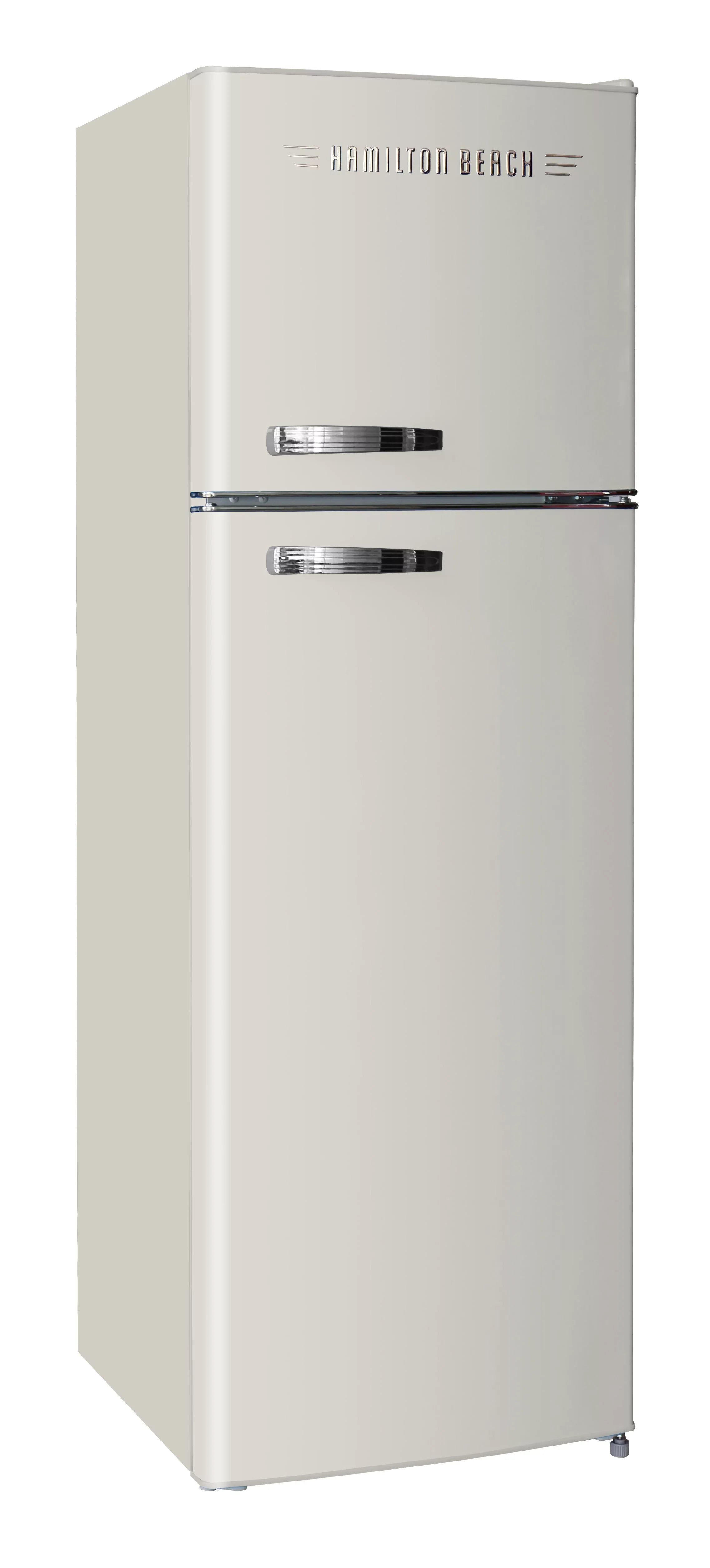Thermostat Free, Cu 10 Adjustable Cream, Beach 5 Control 2 Door HCFC Shelves, Hamilton Door Ft HBF1050, Retro Refrigerator,