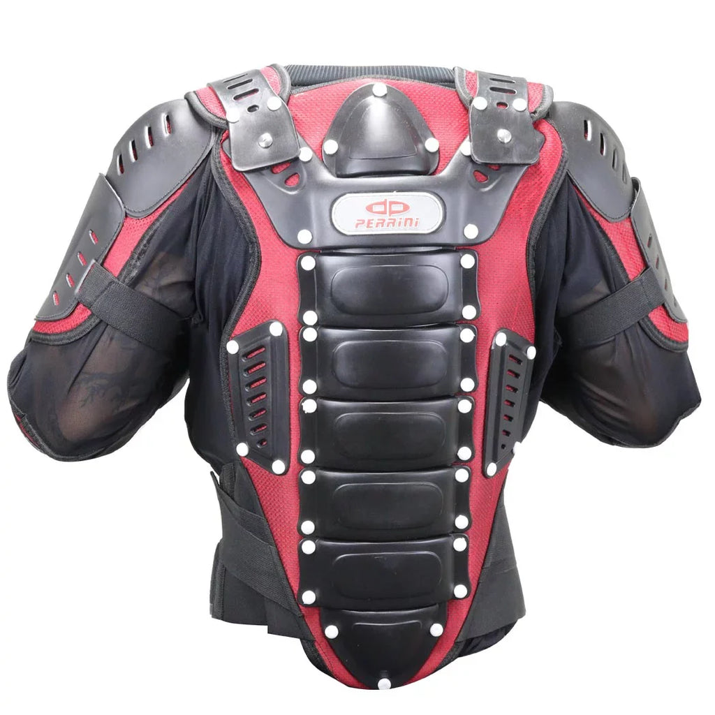 Body Armor - Red Jacket Full & CE Perrini Black Motorcycle Approved Medium