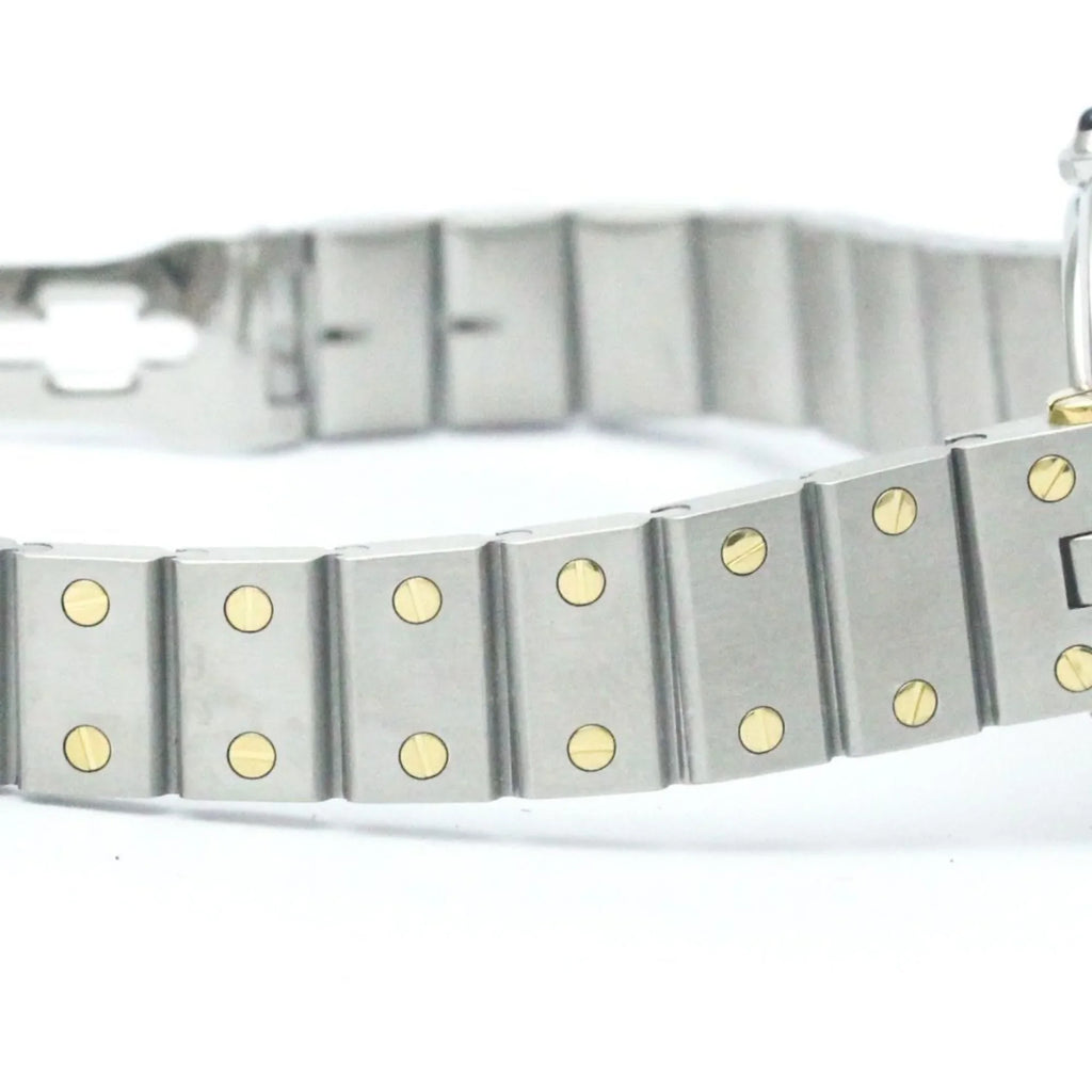 Round Steel Ladies Quartz Santos CARTIER Pre-Owned BF568475 Watch Polished (Good) 18K Gold