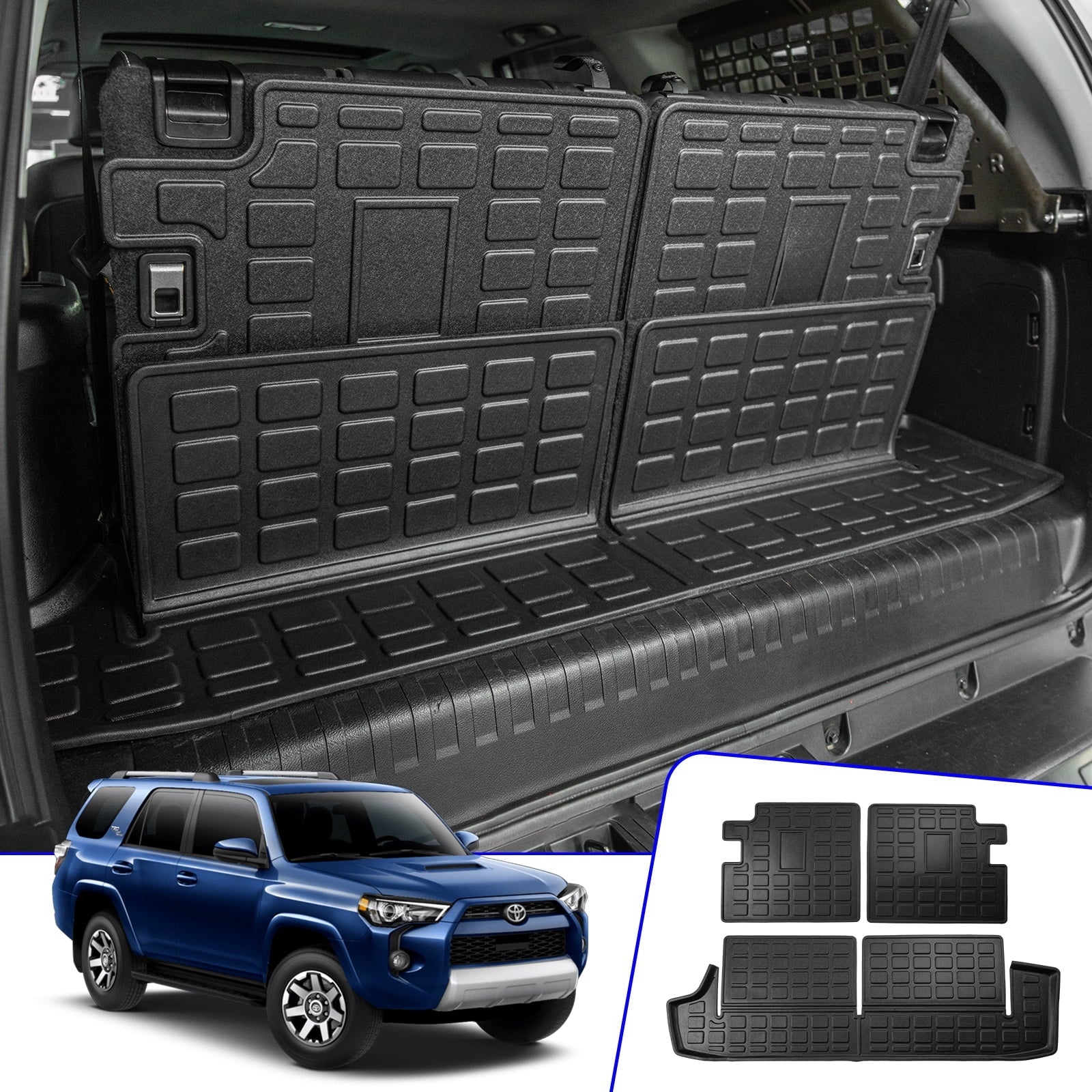Fit Trunk Row 7 2010-2023 Liner Accessories Toyota Backrest Mat 4Runner (3rd Seats Mat) Mats+Trunk Cargo
