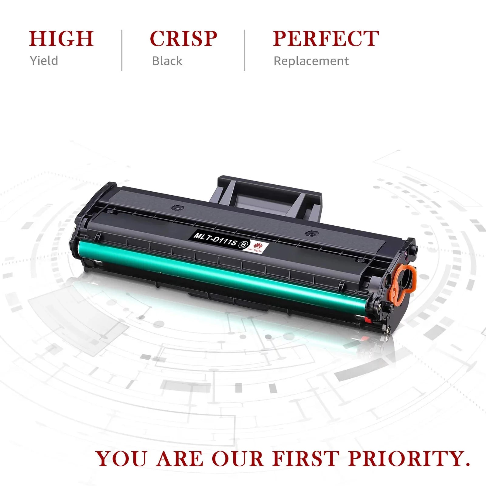 Work for Tonerkingdom Compatible Samsung M2020W Laser Replacement M2070W Toner with Xpress M2070FW 4-Pack MLT-D111S Ink Printer (Black) Samsung 111S