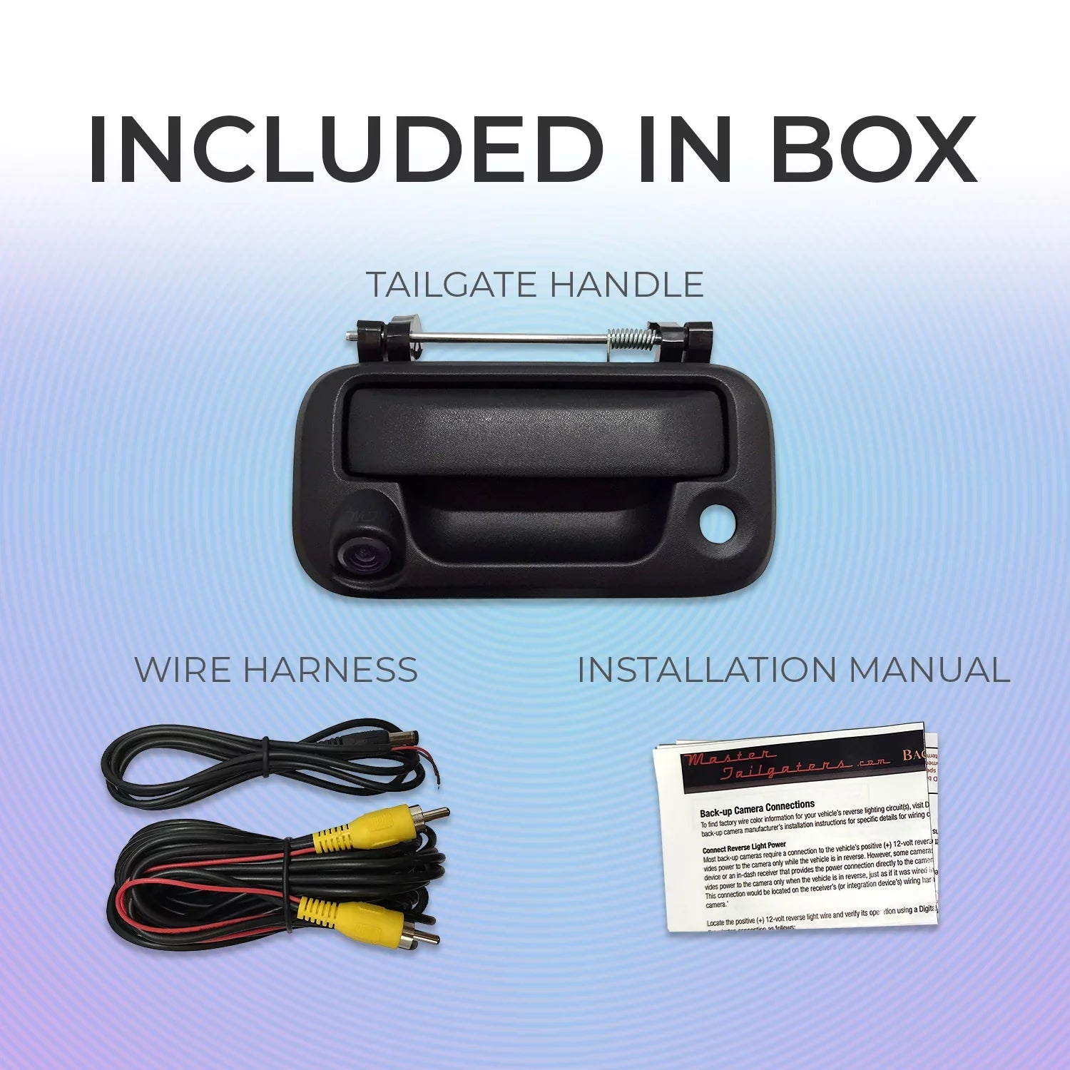 Tailgaters F150-F550 with Black Tailgate (05-16) Master Metal Ford for Backup Camera Handle