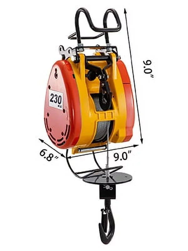 1 Trolley Pulley Control VEVOR with Electric 98ft/30m System 230kg Wire Steel Phase Rope Crane Electric Capacity Lift Length 507lbs Remote 110 Electric Winch Volts Hoist Overhead with
