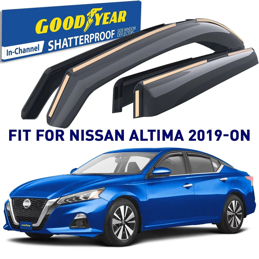 Window Shatterproof Rain Deflectors - Cars, Guards, pcs GY007801 Window Accessories, Deflector, Vent Car Nissan Altima for in-Channel 4 2019-2024, Goodyear for Visors
