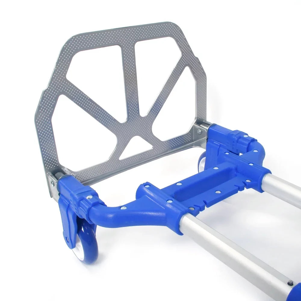 Cart with Heavy-Duty Hand Dolly, and Aluminum 165 Truck Handle Truck, Folding QEEK Folding Hand Trolley Rubber Portable Telescoping and Blue Capacity Luggage Hand Wheels, Cart, lb