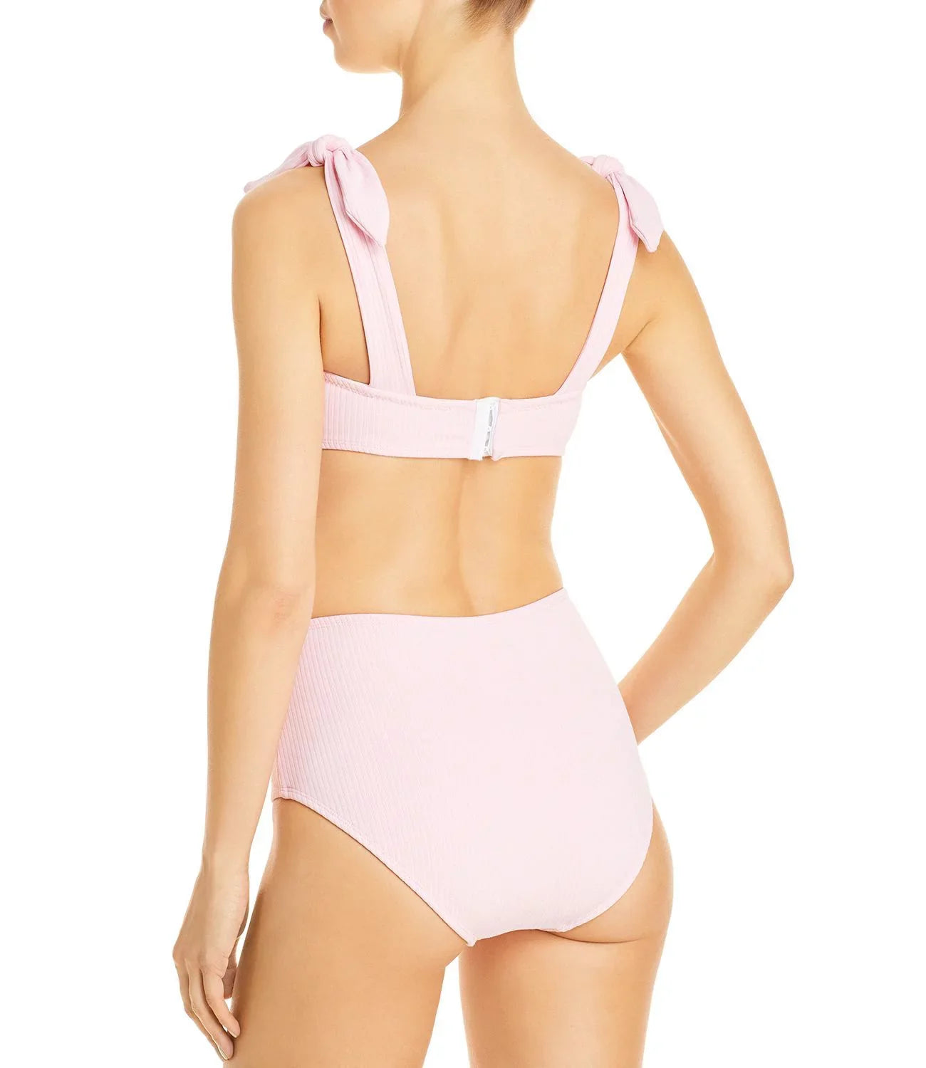 Pink D Strap Womens Tie Bandeau Top Shoshanna Swim Separates