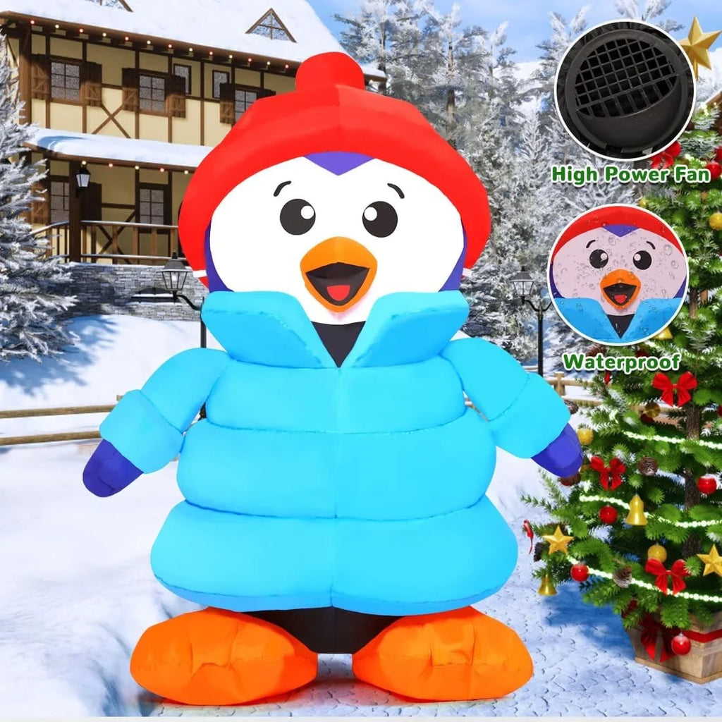 Clearance Penguin Inflatable Inflatable Christmas with Inflatable for Penguin 6 FT GOOSH Christmas Decorations Christmas Outdoor Hat, Decorations Outdoor Penguin LED Xmas Lights, Decorations with
