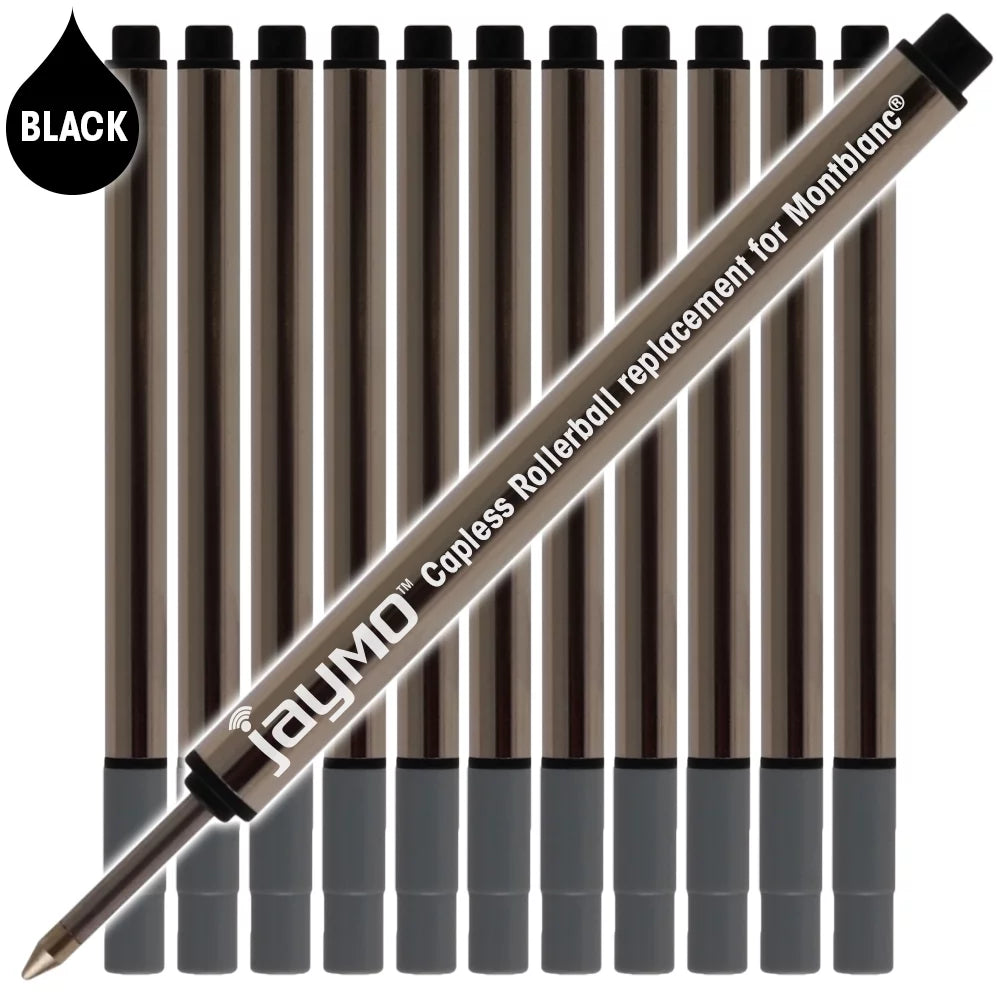 Black Jaymo Pen Capless Replacement 12 Measures Long - / mm Refill for - 113777 3.84 97 in Rollerball Montblanc -
