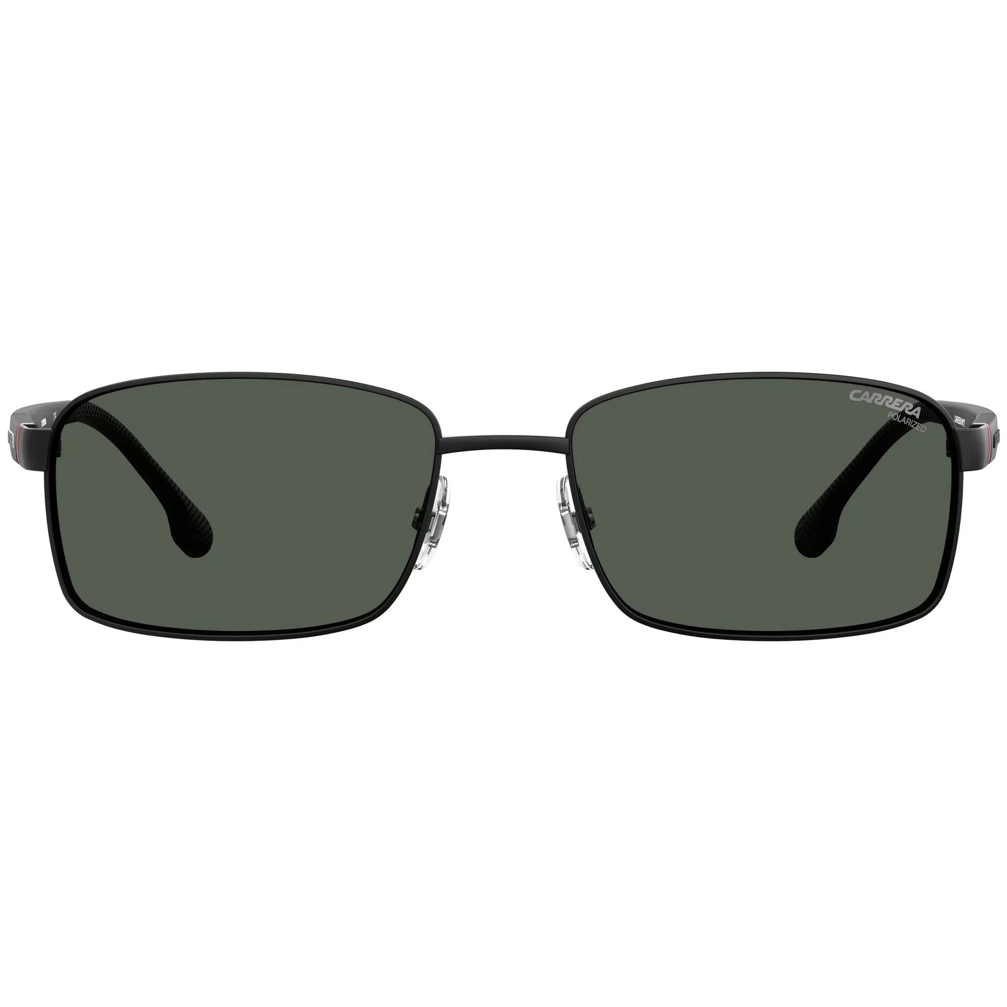 8037/S 18mm Sunglasses, Gray, Black/Polarized Men's Rectangular 58mm, Carrera