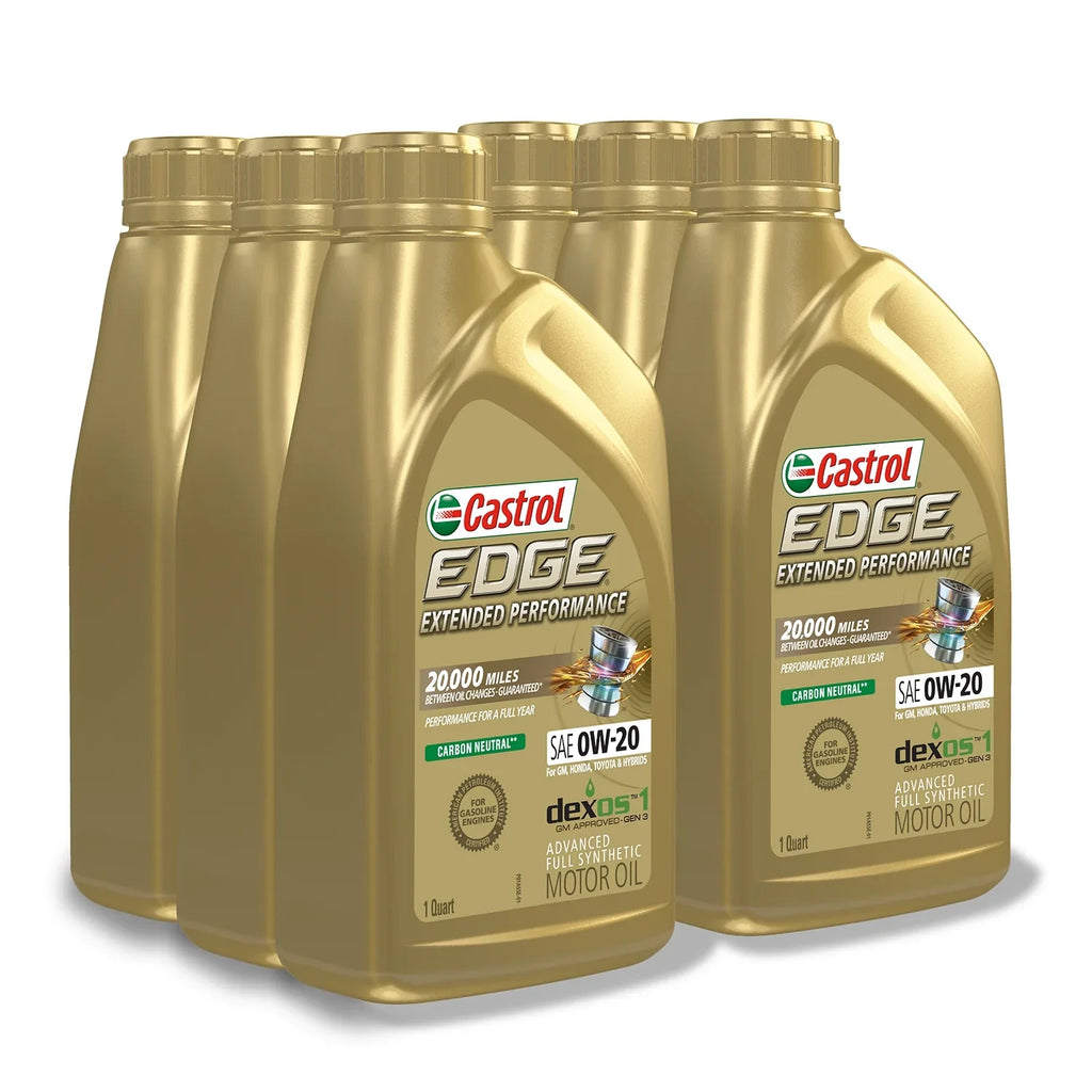 Performance Advanced Full 0W-20 1 of Oil, Edge Synthetic Extended Castrol 6 Motor Case Quart,