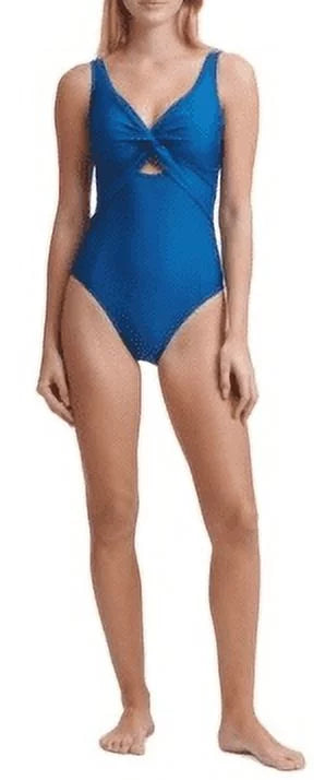 DKNY US One-Piece Swimsuit, 16 BALTIC Twist Peek-a-Boo