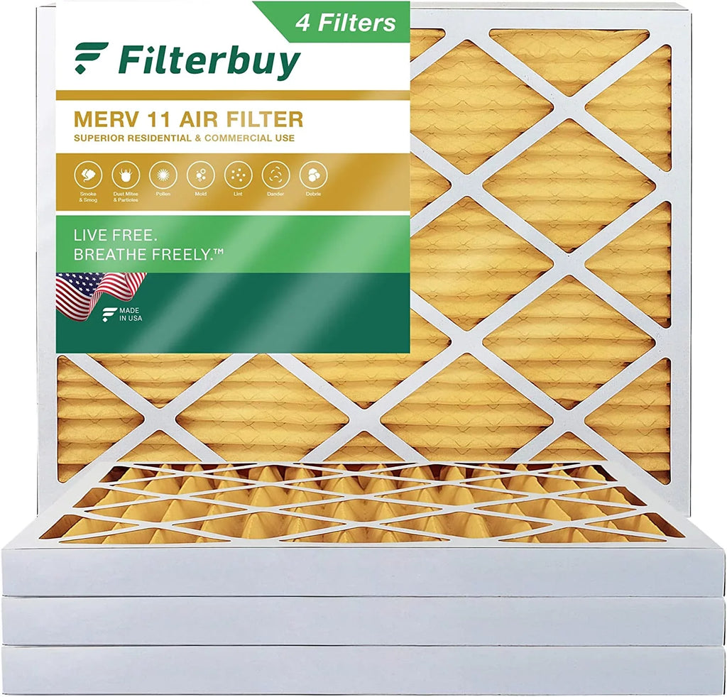 AC HVAC Filterbuy Pleated 18x24x2 Furnace 11 (4-Pack) MERV Air Filters