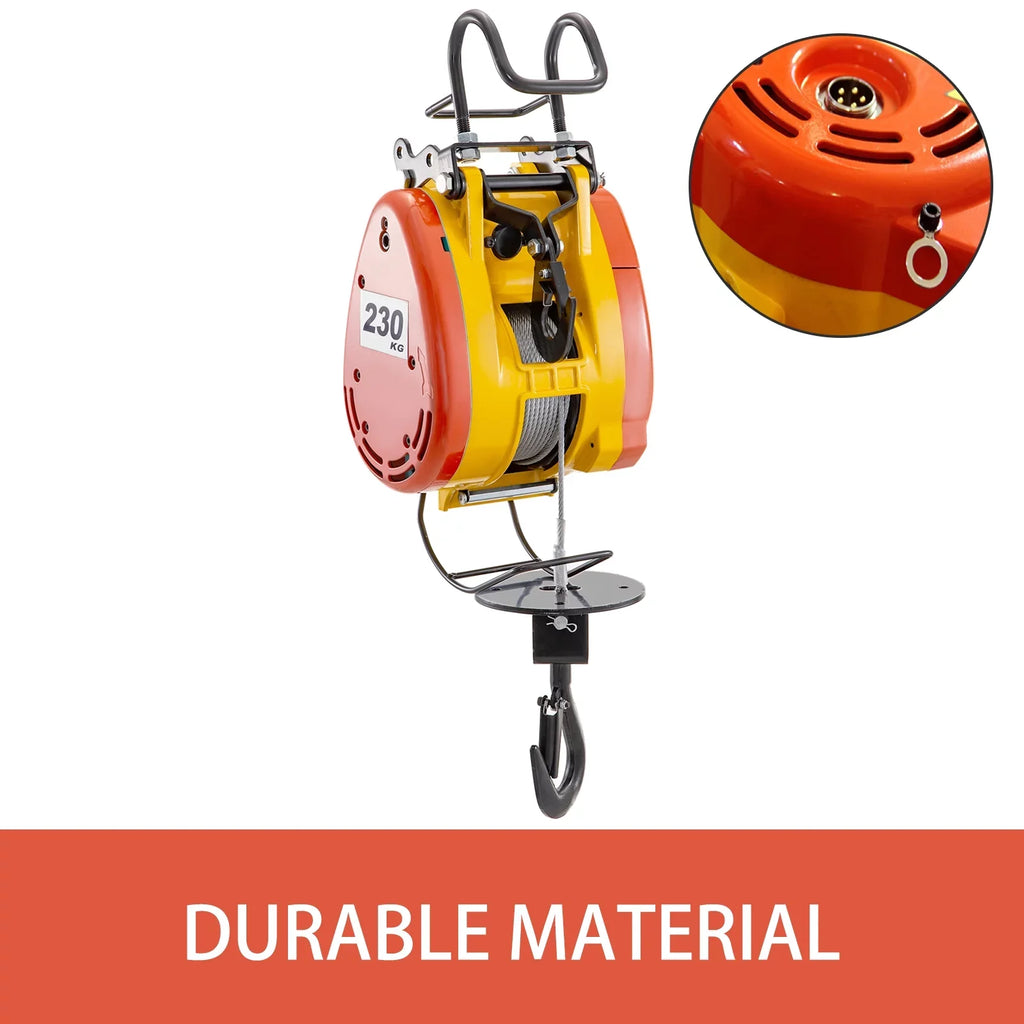 1 Trolley Pulley Control VEVOR with Electric 98ft/30m System 230kg Wire Steel Phase Rope Crane Electric Capacity Lift Length 507lbs Remote 110 Electric Winch Volts Hoist Overhead with