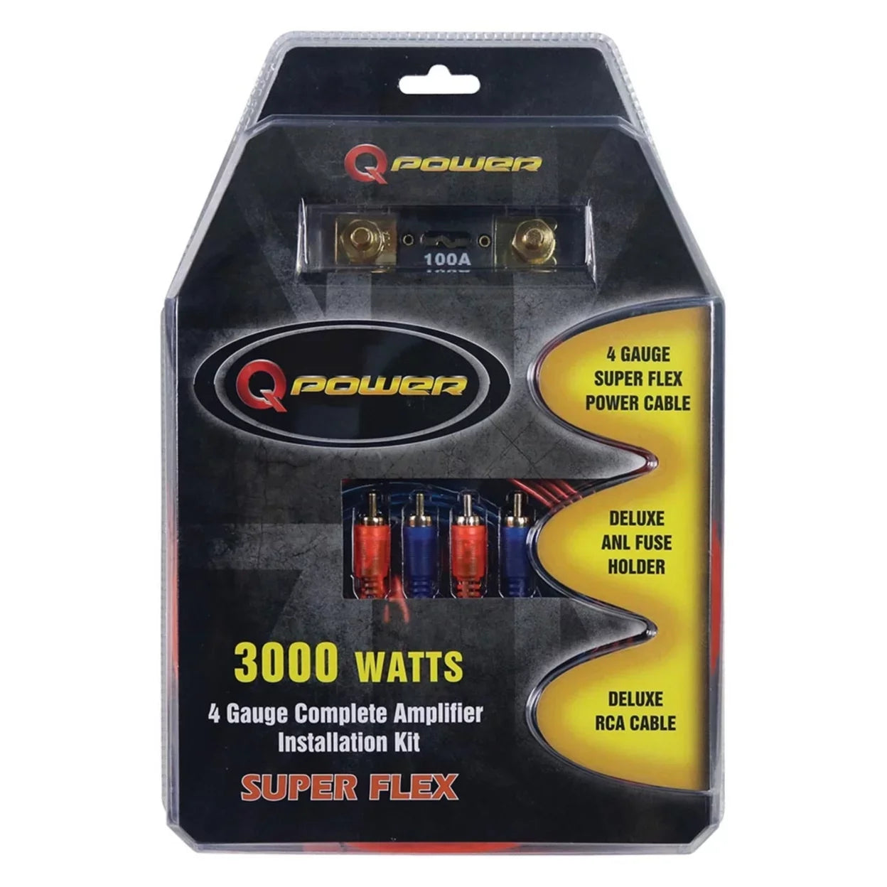 Power Watt 4 Super Gauge Flex 3000 Wiring Kit Q Amplifier