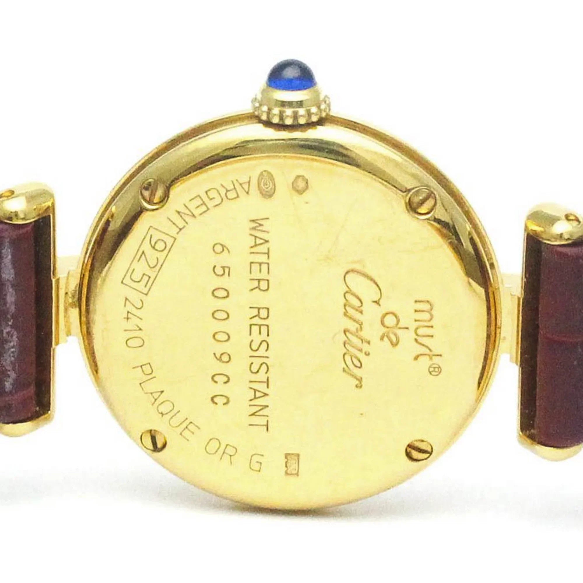 Plated Colisee Watch (Good) Gold Must BF568960 Leather Quartz Pre-Owned CARTIER Ladies