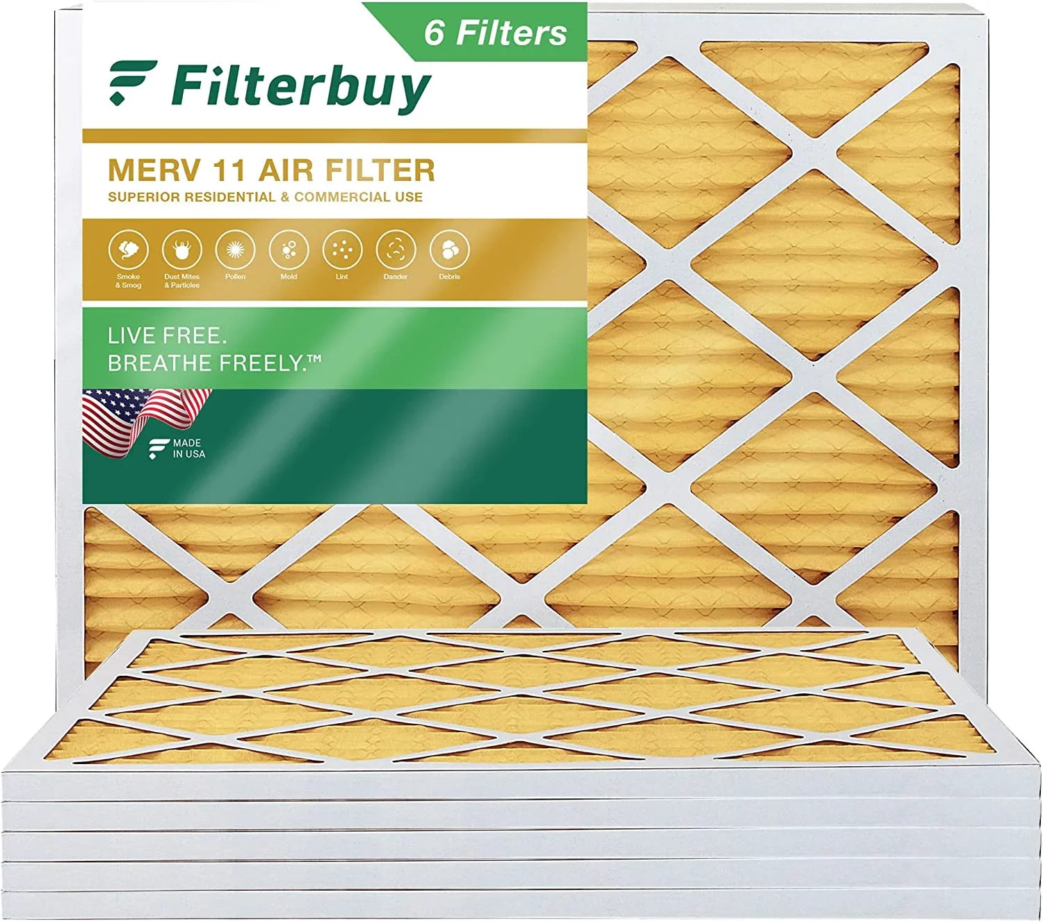 MERV Pleated (6-Pack) HVAC Furnace Filterbuy AC 14x20x1 11 Air Filters