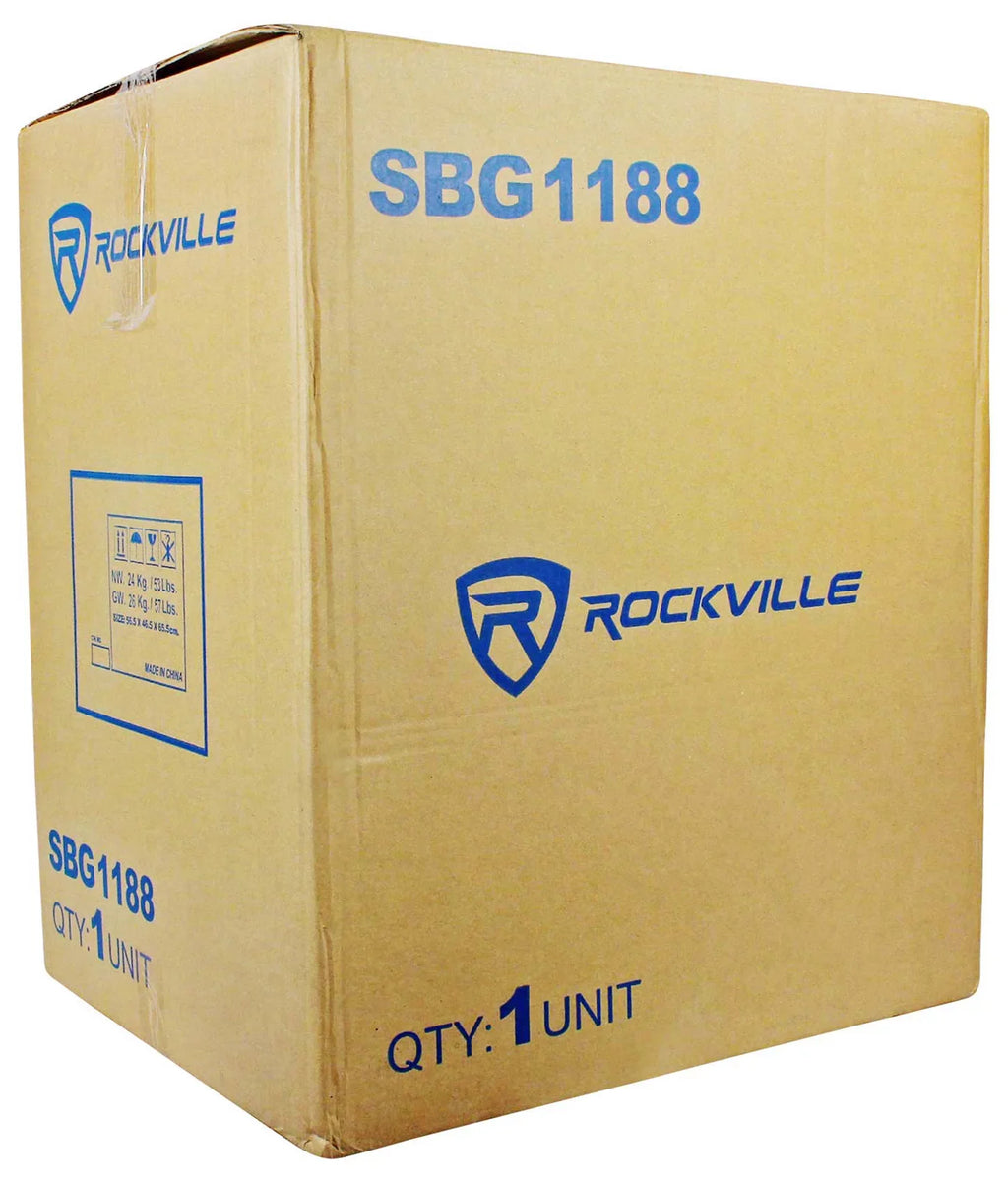 Pro PA Rockville Amplifier+Cable Subwoofer 2-Channel 18" SBG1188 Sub+5000w DJ