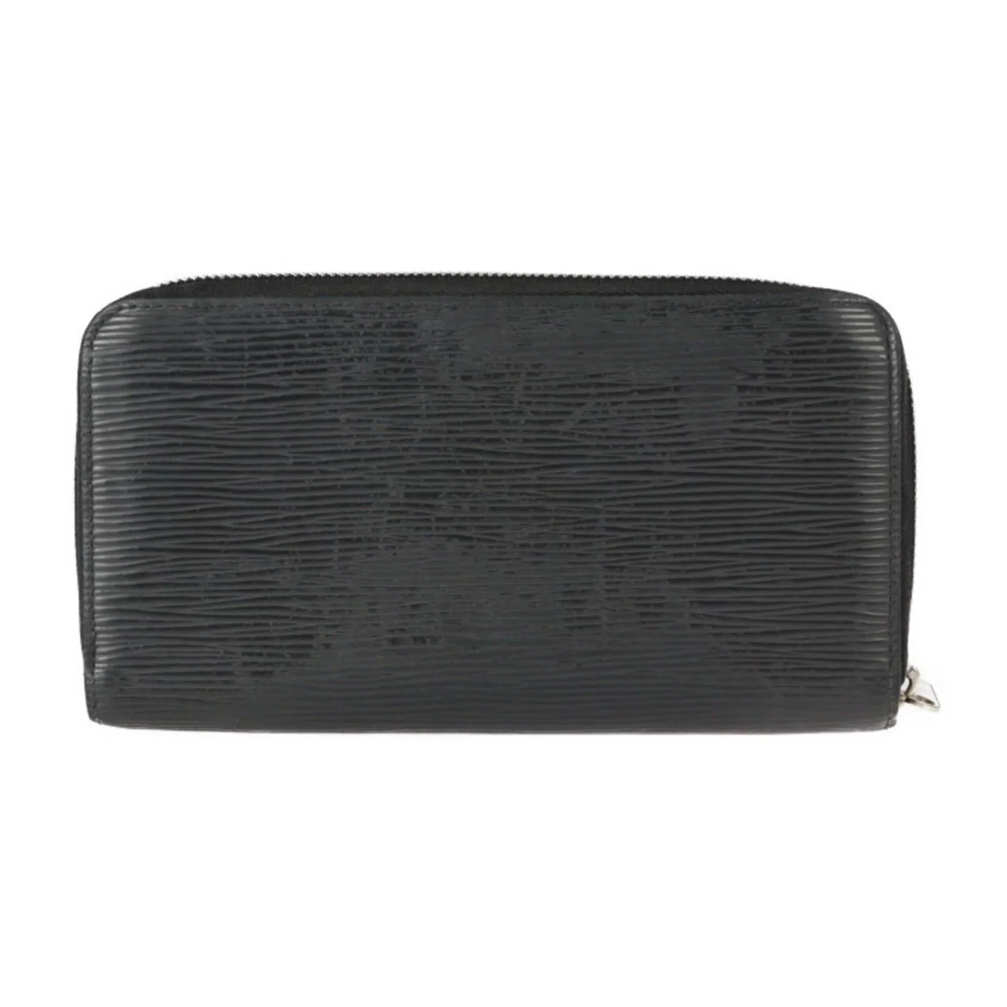 Long Louis Zippy (Good) Wallet Zipper Black Round Leather LOUIS VUITTON Silver M61857 Pre-Owned Vuitton Epi Hardware