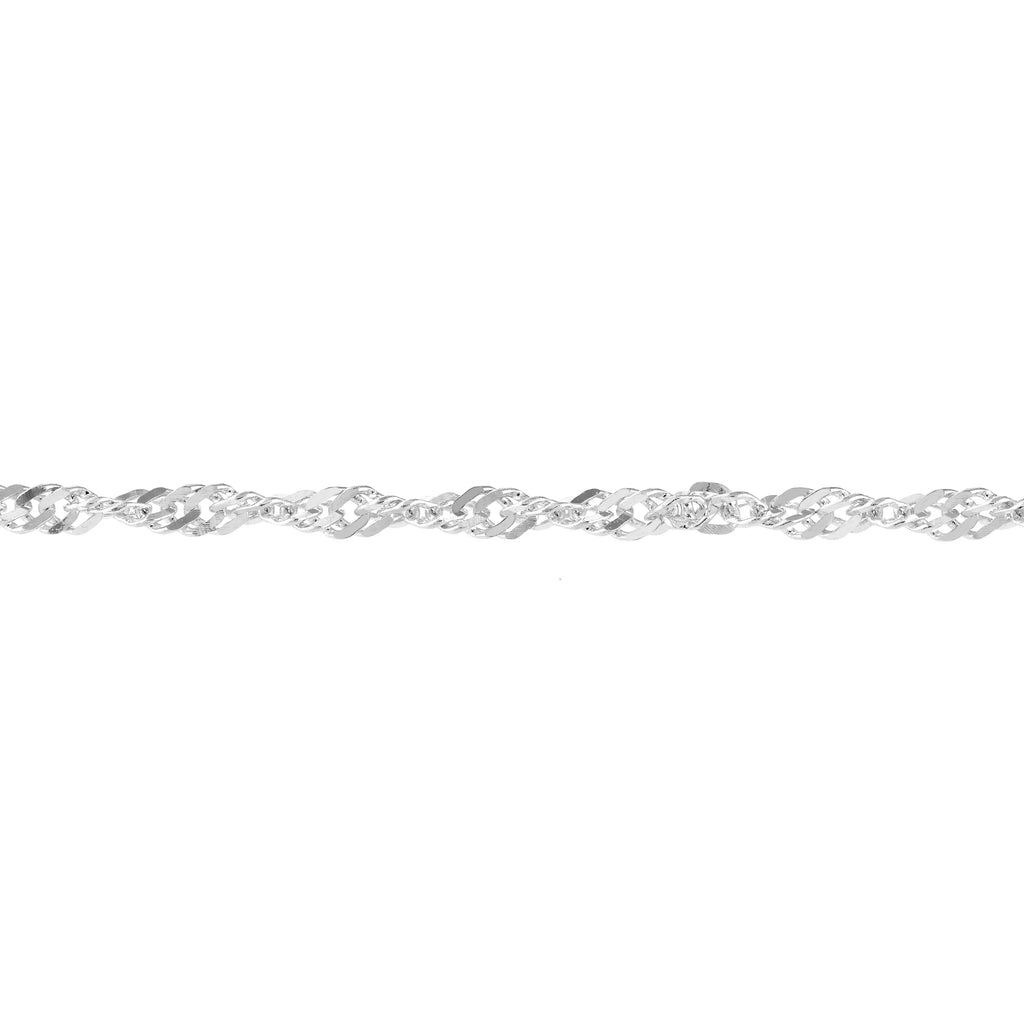 Singapore 1.7mm White Adjustable 14K Gold Anklet Women's 9"-10"