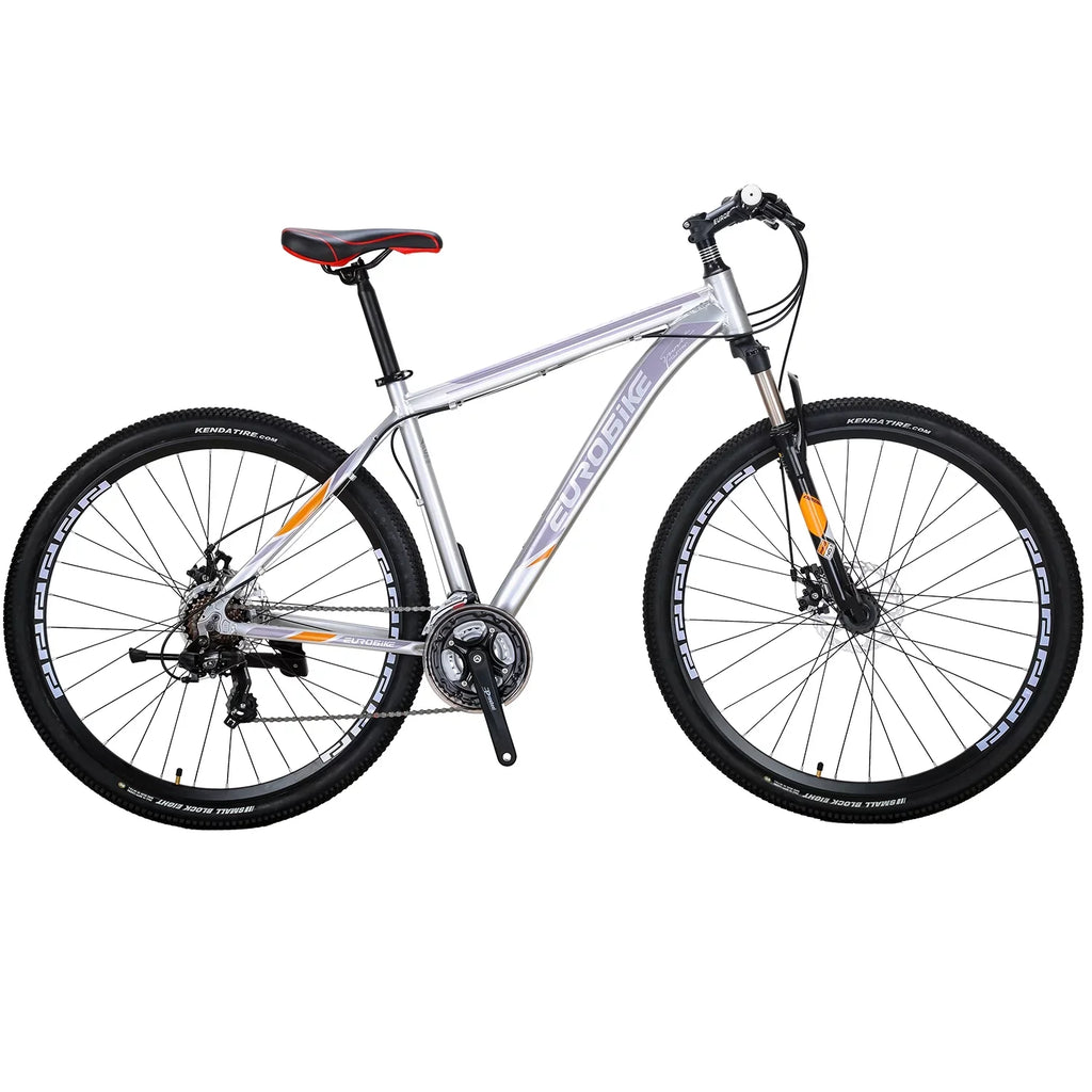 21 Speed,Dual Disc Eurobike Mountain Mountain Silver Mens 29 Adults Aluminum, Bicycle for 29er, 19 Bike, Multi-Spoke X9 inch Inches, Brakes, Bikes
