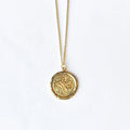 Necklace Round Medallion Rosette Gold sanctuaire Coin
