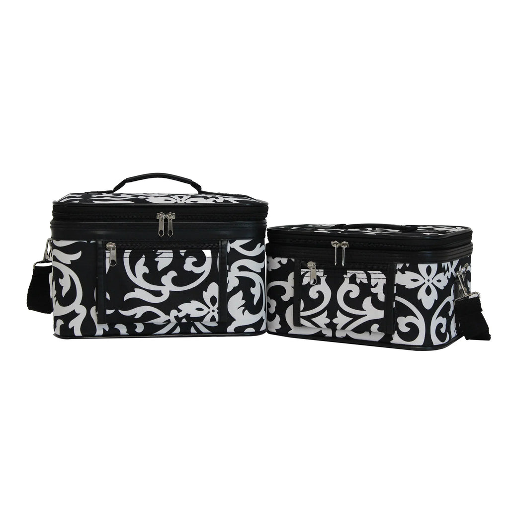 Pink Case Traveler Set Cosmetic Damask 2-Piece Trim World -