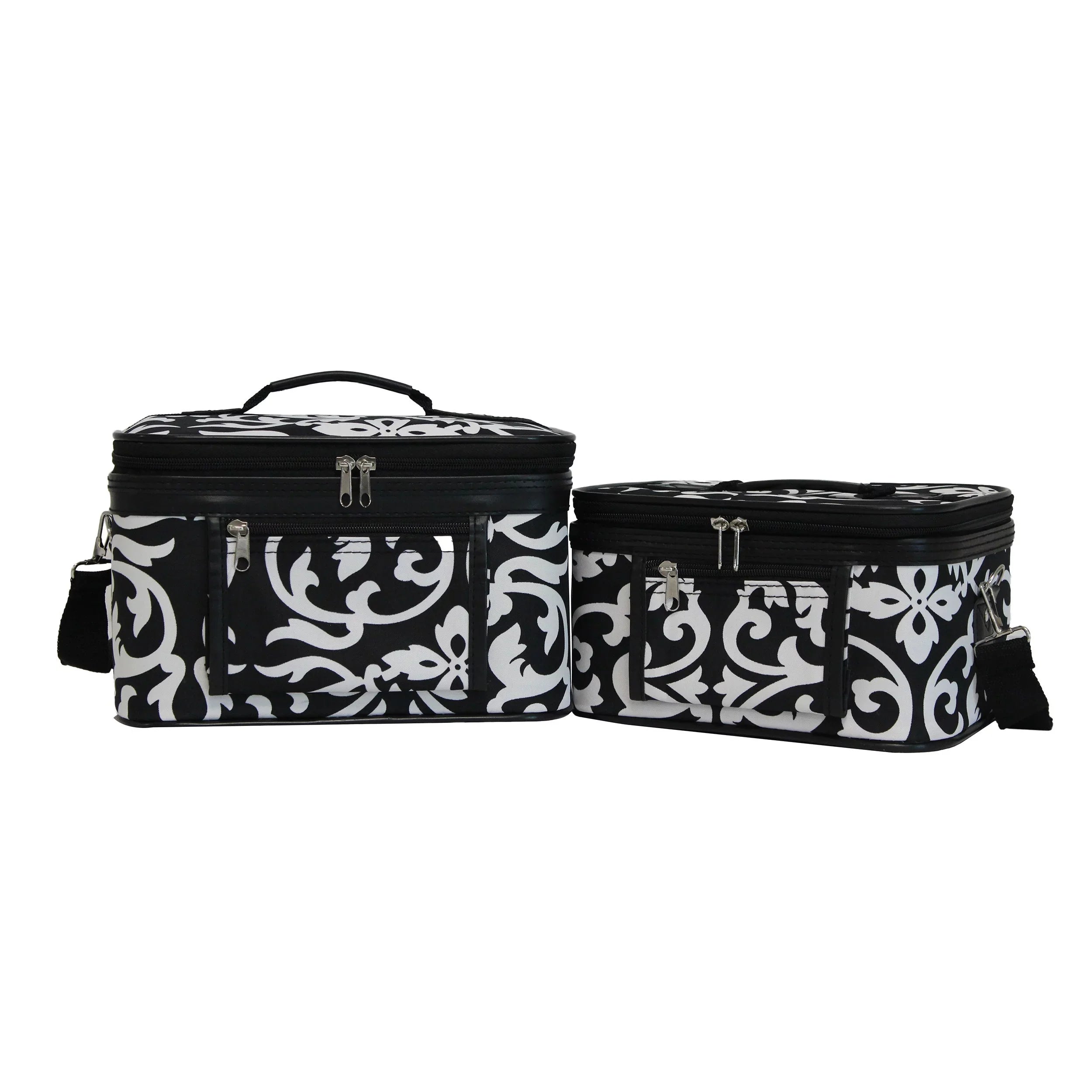 Pink Case Traveler Set Cosmetic Damask 2-Piece Trim World -