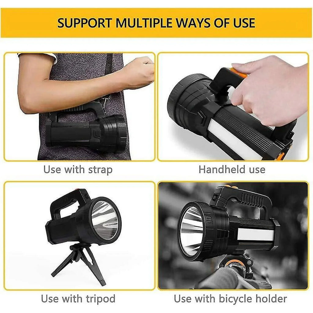 With Lumens Light Camping Flashlight Led Rechargeable 15000 Led Modes, Flashlight 6 Bright Super For Emergency (black) Waterproof