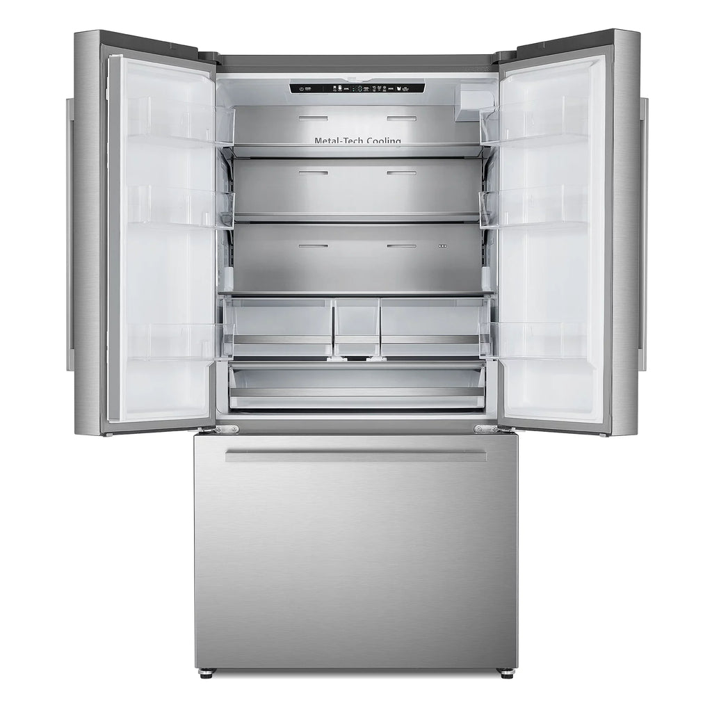 cu. Dispenser French Water 22.4 ft. Refrigerator 3-Door Stainless Door in Steel