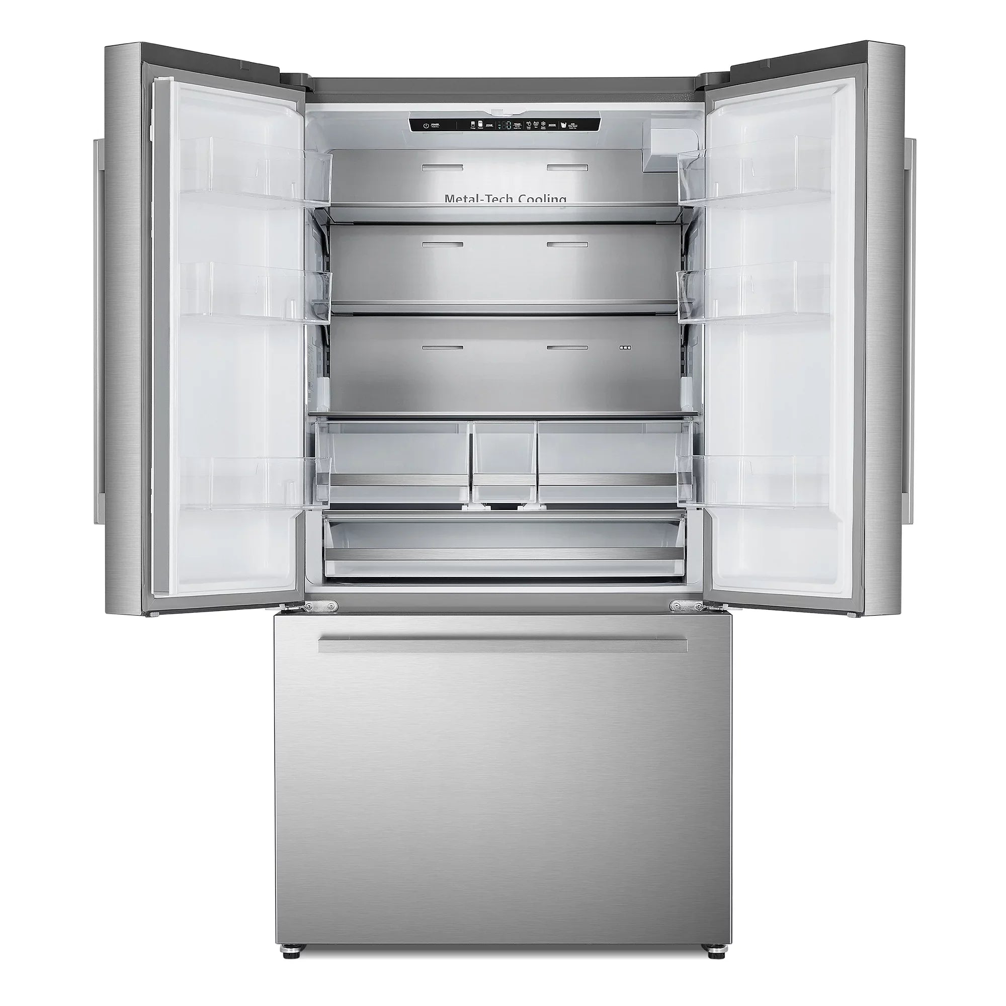 cu. Dispenser French Water 22.4 ft. Refrigerator 3-Door Stainless Door in Steel