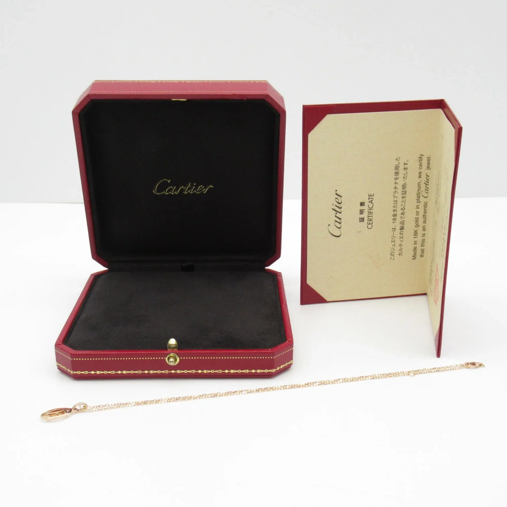 double Gold) Clear Necklace Logo Pre-Owned diamond (Good) K18PG(Rose Clear Necklace CARTIER