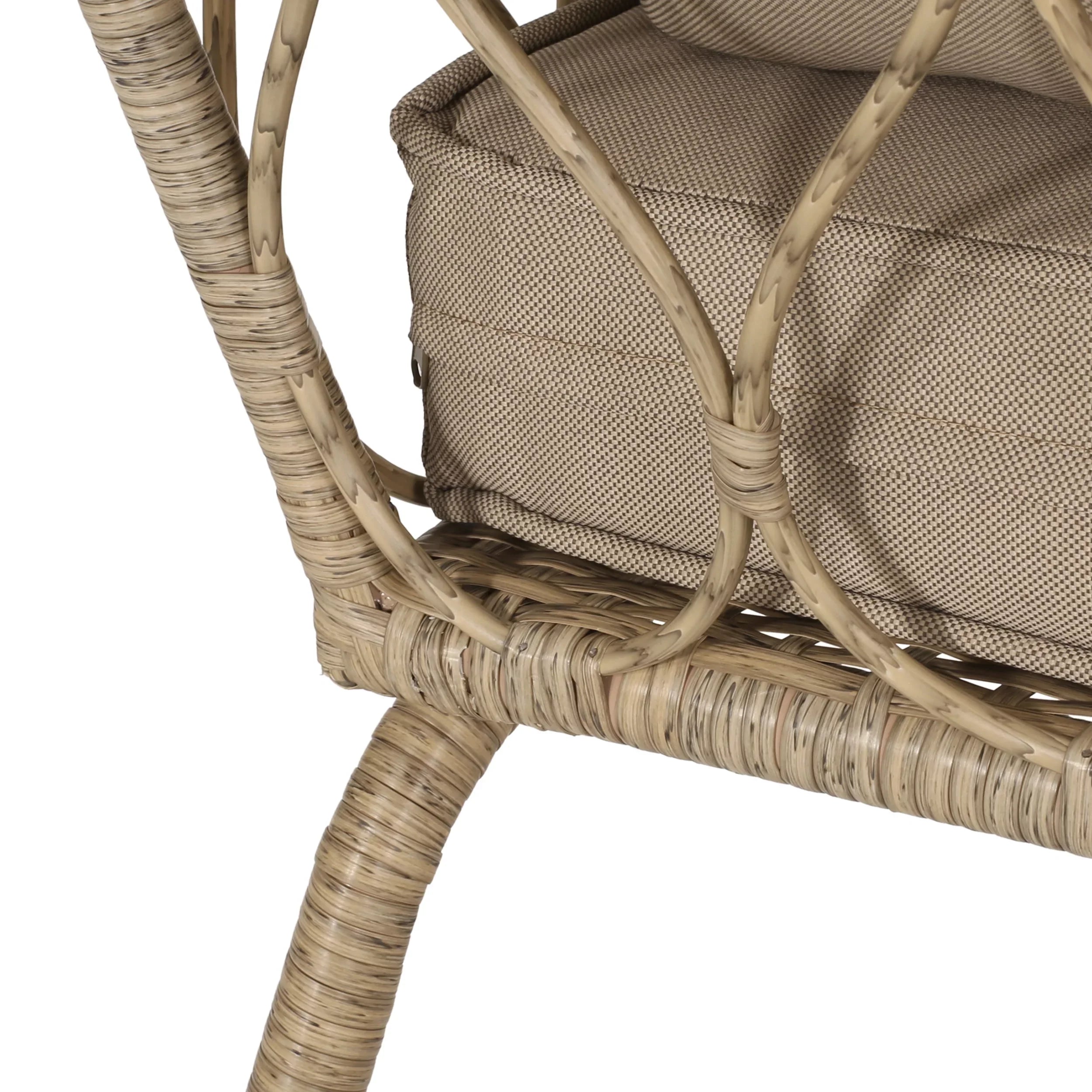 Outdoor Brown and 4 Light Wicker Cushions, Set with Beige Seater Montserrat Chat