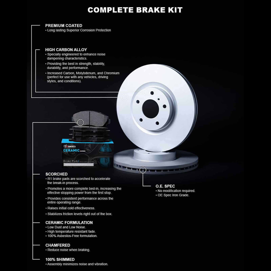 Concepts LEXUS R1 Rotor Wdwh1 Carbon With Coated 1999-2003 76007 Pads Brake RX Concepts Ceramic Fits R1 select: