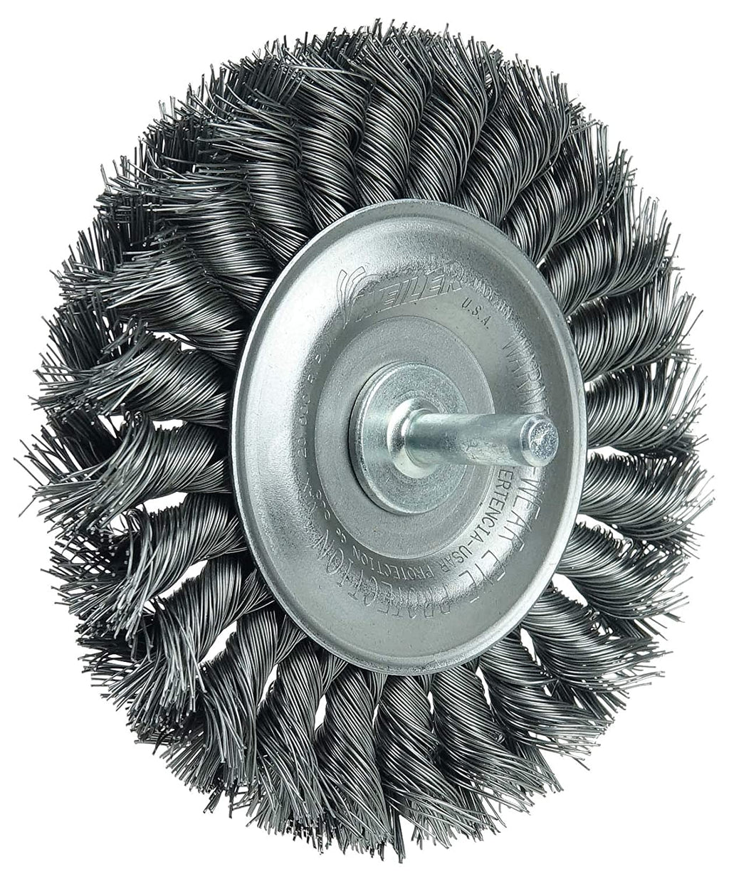 Made Wire the Wheel, Steel USA Weiler 17687 Stem-Mounted 1/4" in .014" Knot Stem, 4" Fill,
