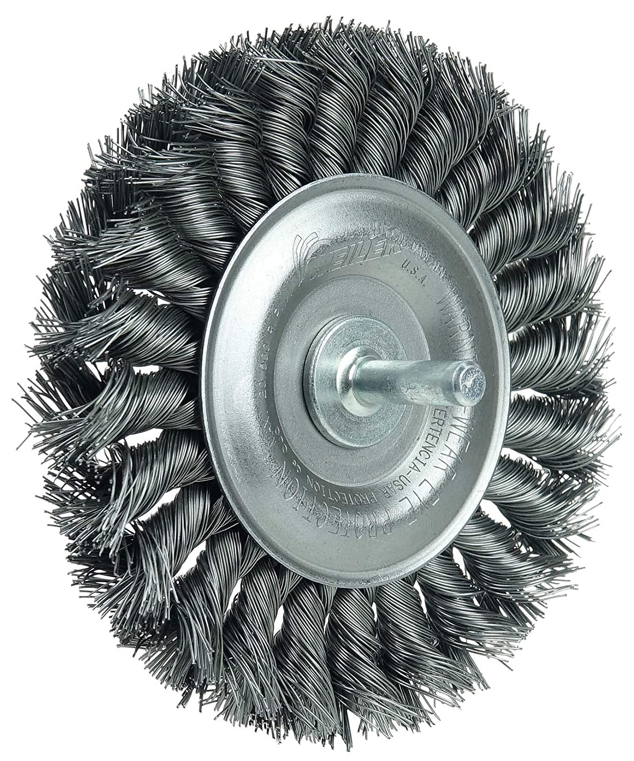 Made Wire the Wheel, Steel USA Weiler 17687 Stem-Mounted 1/4" in .014" Knot Stem, 4" Fill,