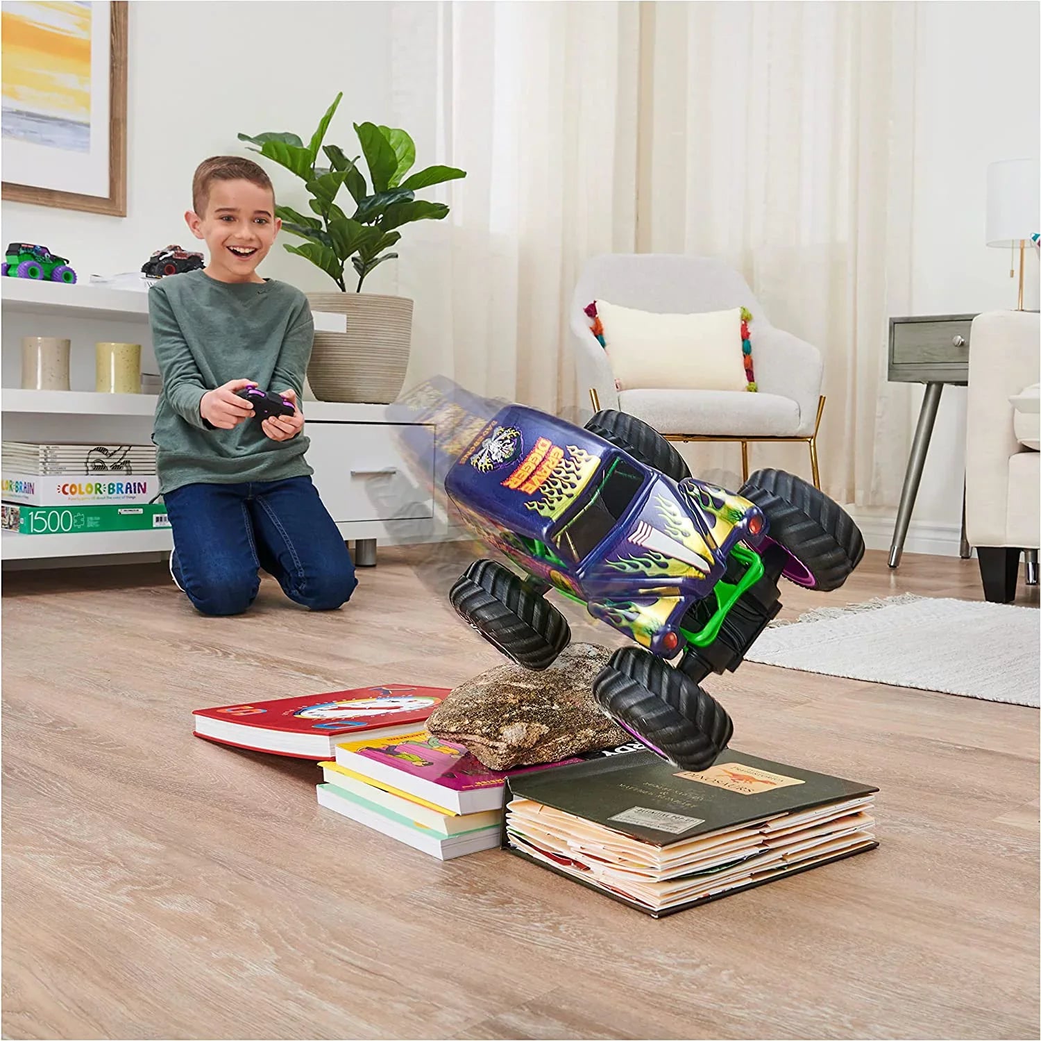 Adults, Car, Freestyle Monster Grave Monster Force, Kids for Remote Boys and 1:15 Official Toys Scale Jam, Control Digger Truck