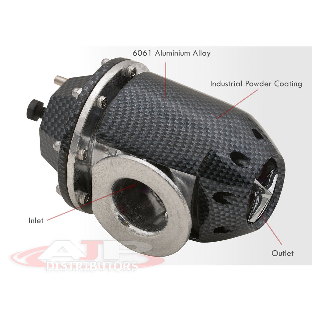 (Carbon Weldable + Valve Kit Charger Fiber) Adapter Billet SQV - Universal Blow Aluminum BOV Turbocharger Style Flange O-Ring Turbo Off