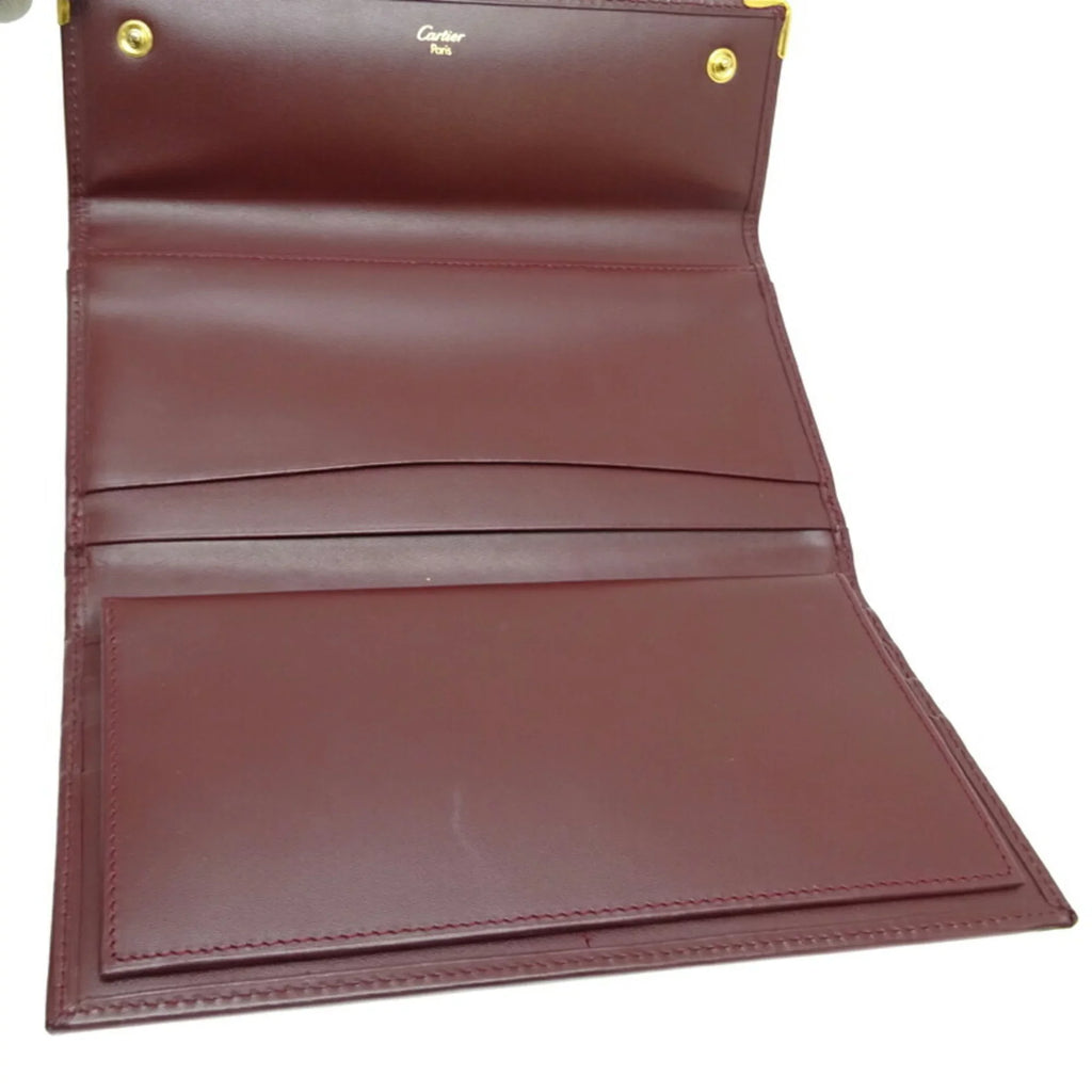 (Good) Women's Mastline Bordeaux (Red) Wallet Cartier Pre-Owned Long Leather
