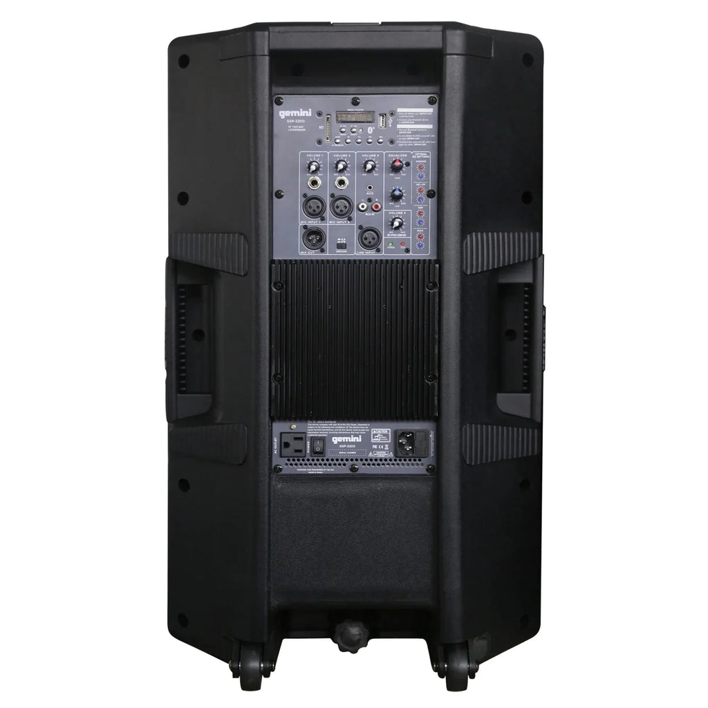Gemini 2,200 System Speaker GSP-2200 Media & Player Wireless Watt Microphone , UHF with Powerful Dual Built-In Bluetooth Peak GMU-M200 843631171035 Ultra