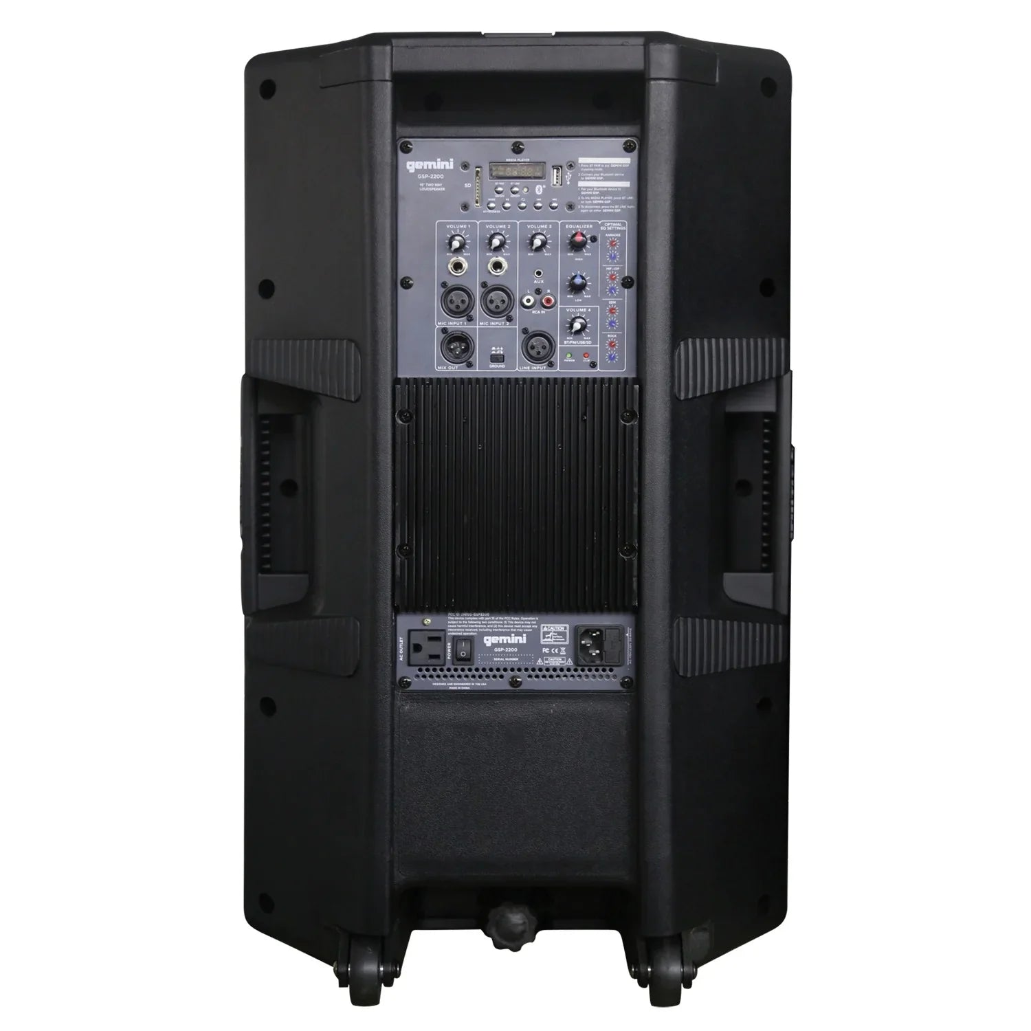 Gemini 2,200 System Speaker GSP-2200 Media & Player Wireless Watt Microphone , UHF with Powerful Dual Built-In Bluetooth Peak GMU-M200 843631171035 Ultra