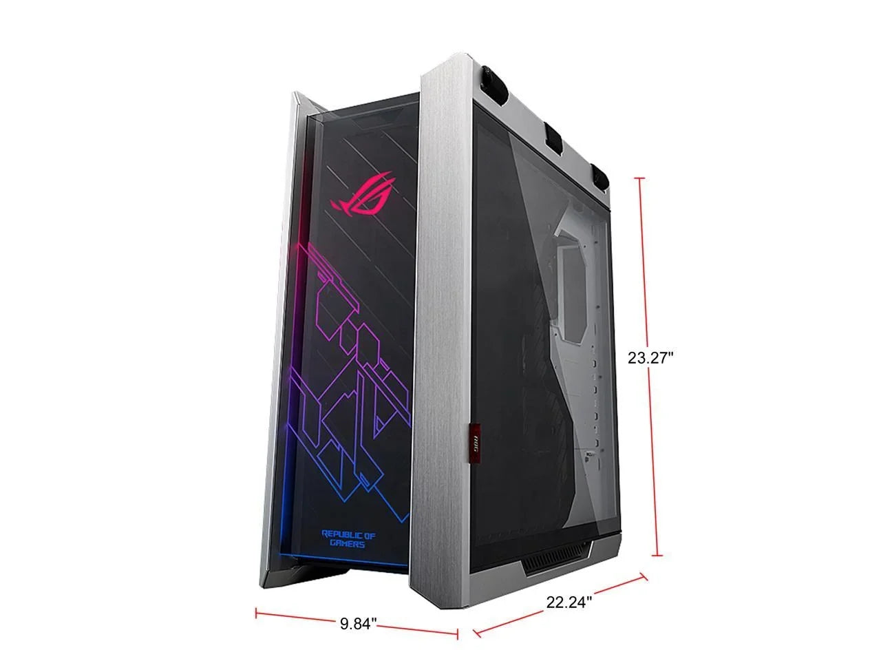 Aura Helios Motherboards ATX/ with ASUS Edition GPU for ROG Aluminum Tempered RGB Strix EATX Radiator GX601 Support 420mm White Frame, Mid-Tower Sync Braces, Case Glass, and Computer