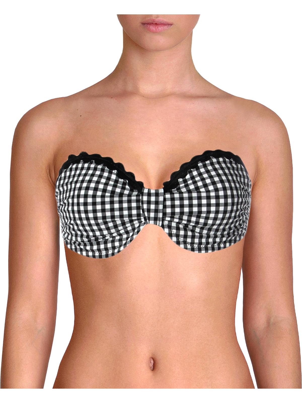 B/W Top Checkered Swim Separates Shoshanna Bandaeu A Womens
