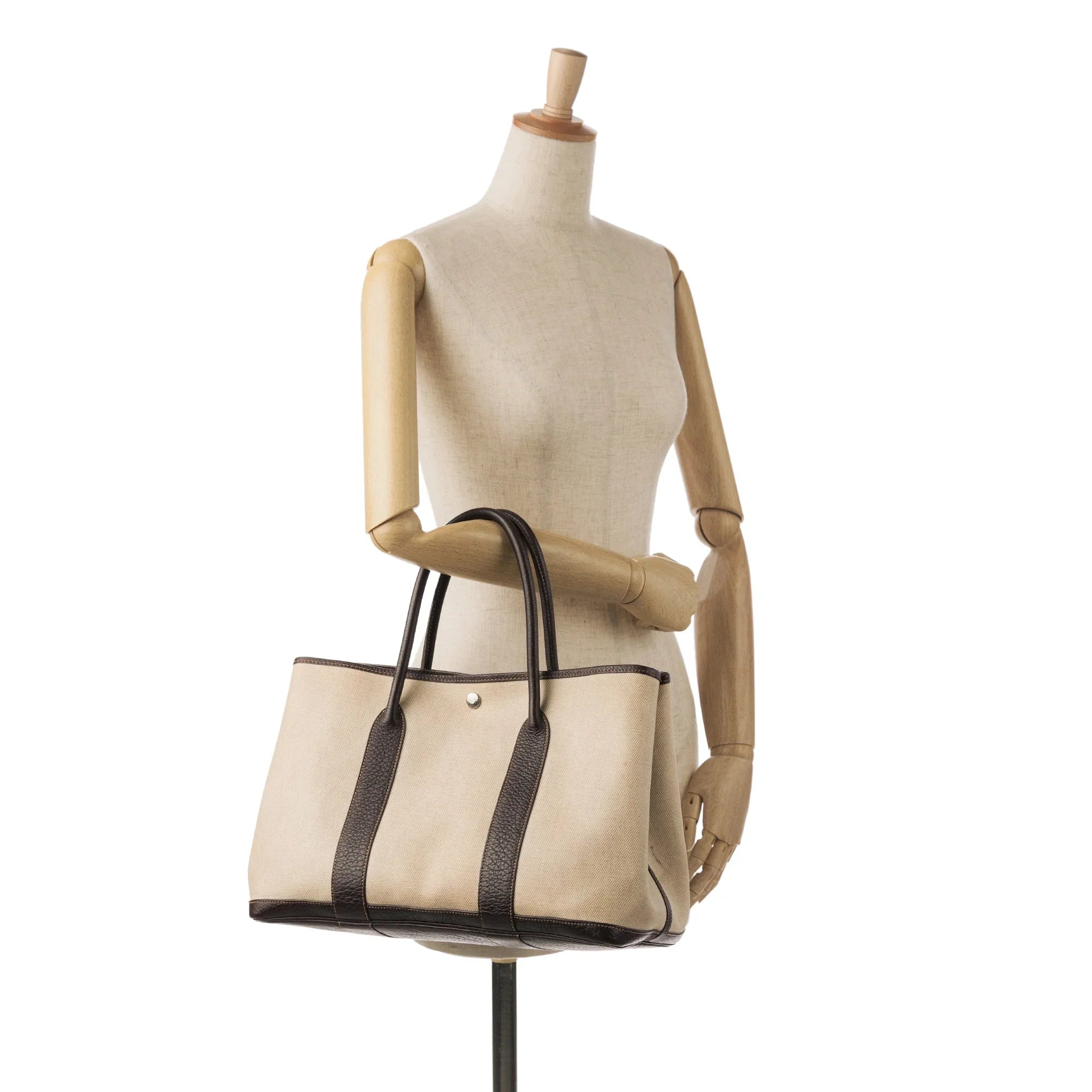 Hermès Party Tote (Good) Unisex Bag Pre-Owned Brown Garden 36 Canvas Toile Fabric Authenticated