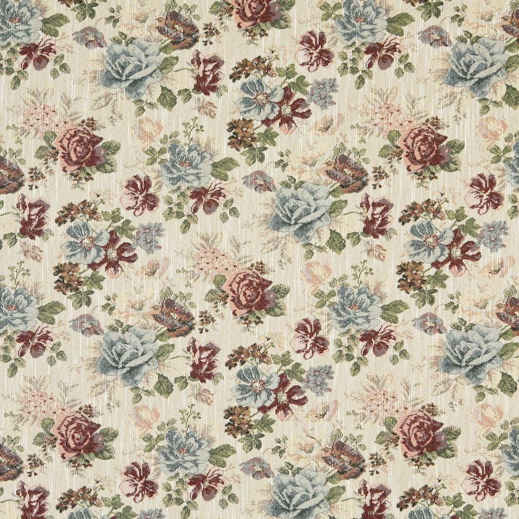 F900 Green Red And Yard The Upholstery Fabric Blue By Tapestry Floral
