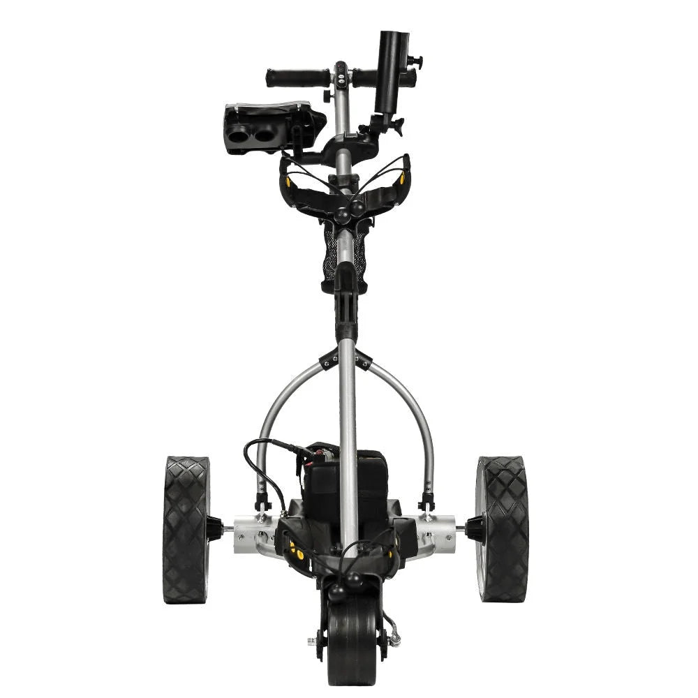 Dual and Lead 18-Hole Control, Wheel, Titanium and Push Downhill X3R Control, Golf Remote, Battery BATCADDY Sealed Silver Powered with 9-Speeds Cart Motor, Anti-Tip Cruise Reverse,