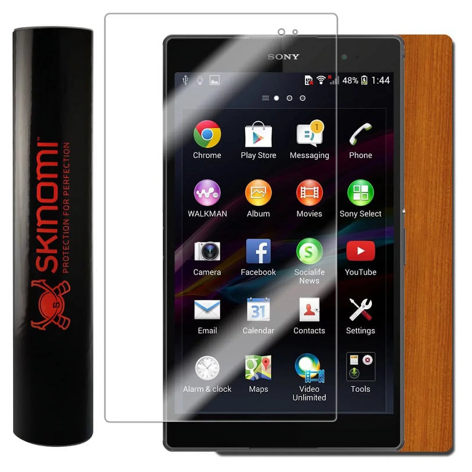 Skinomi Light Sony Skin Protector Z3 & Xperia for Compact Tablet Wood Screen