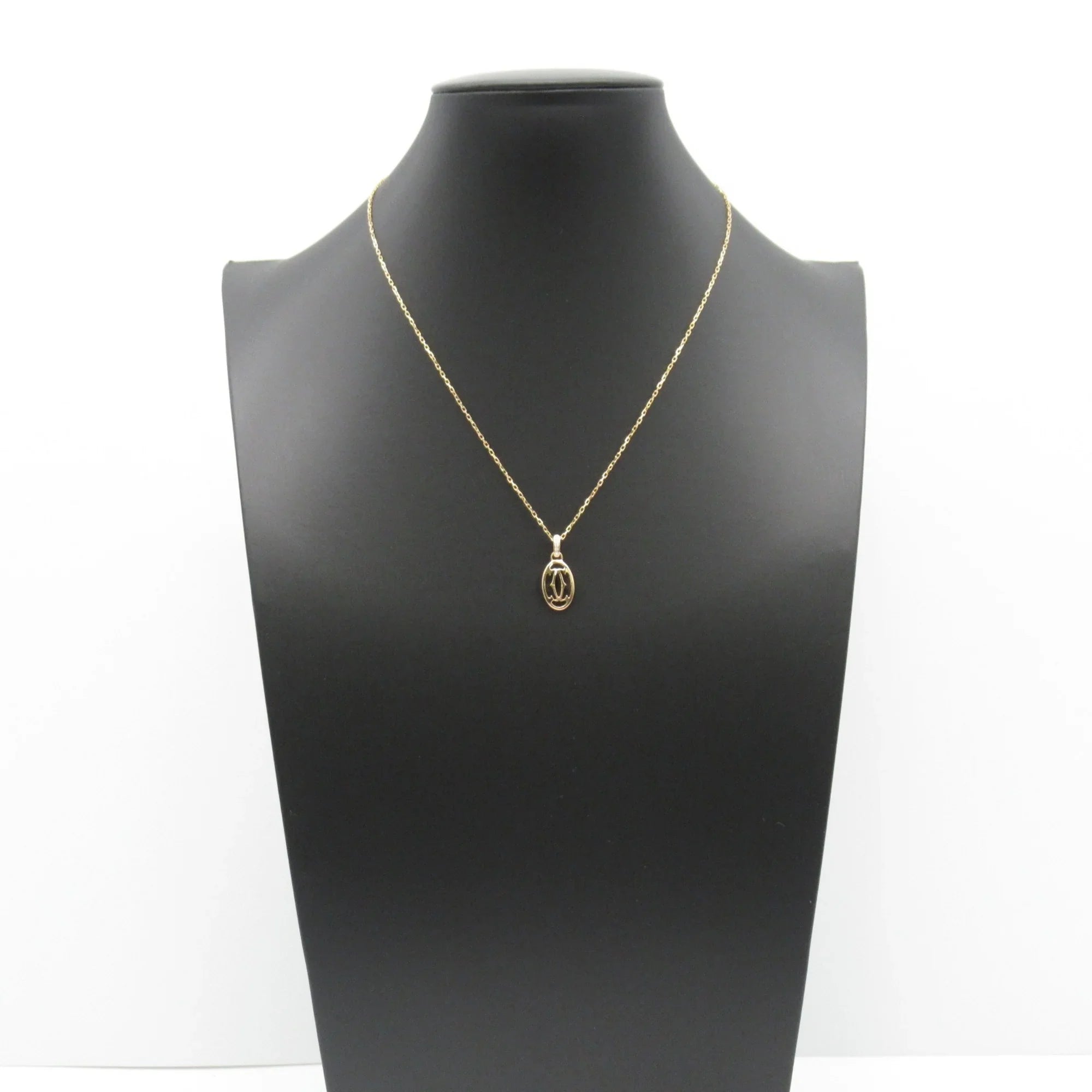 double Gold) Clear Necklace Logo Pre-Owned diamond (Good) K18PG(Rose Clear Necklace CARTIER